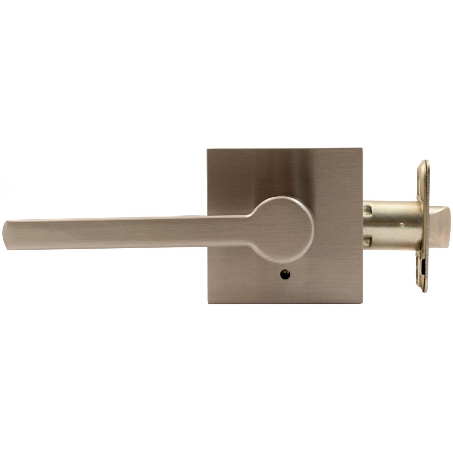 Stone Harbor Hardware Vienna Door Lever with Square Rosette, Privacy (Bed/Bath) Latch, Satin Nickel