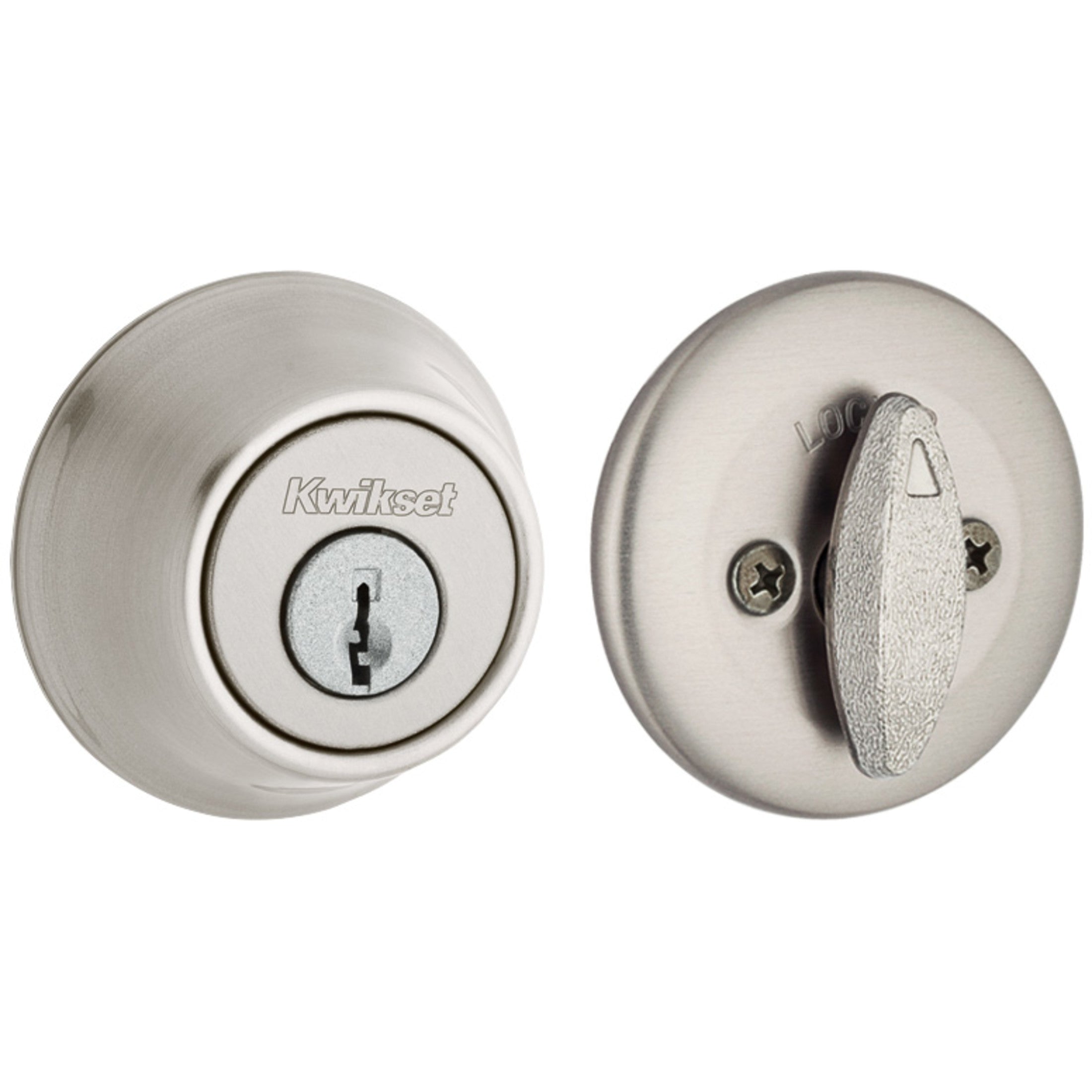 660 15 6AL STRKP K3 1-Cyl Deadbolt - Satin Nickel