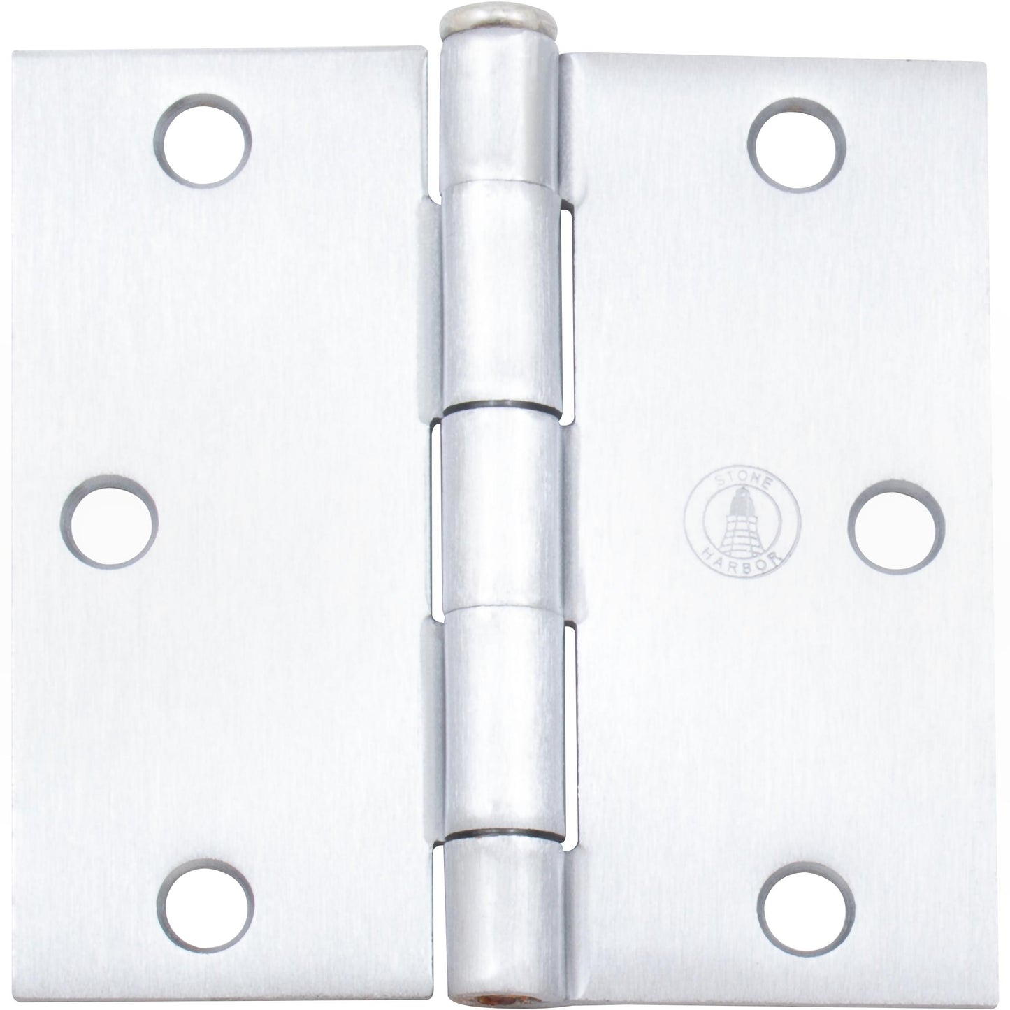 Stone Harbor Hardware 3-1/2" Door Hinges, Square Corner, Satin Chrome, 2-Pack