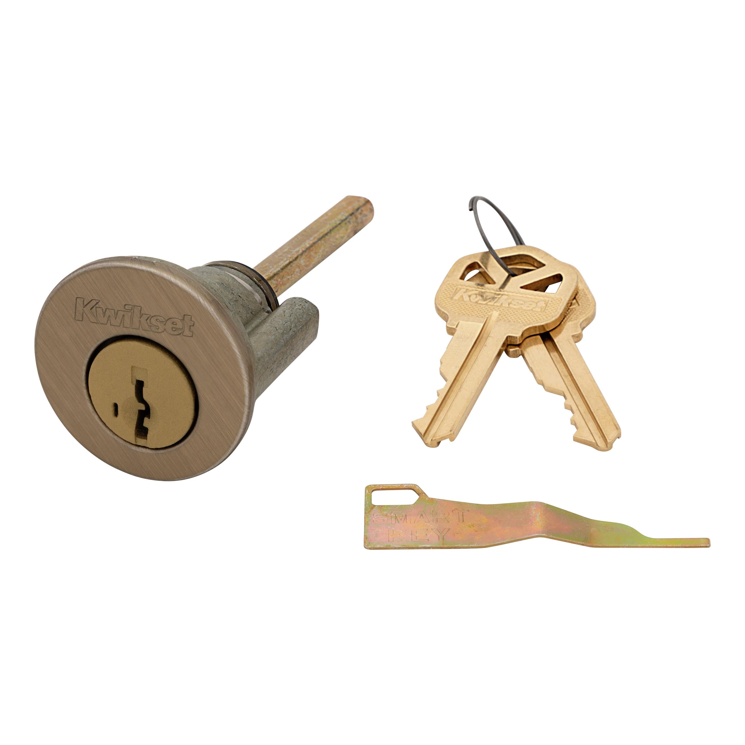 83343-002 Smartkey Exterior 1-Cyl Deadbolt Conversion Kit for Security Series - Antique Brass