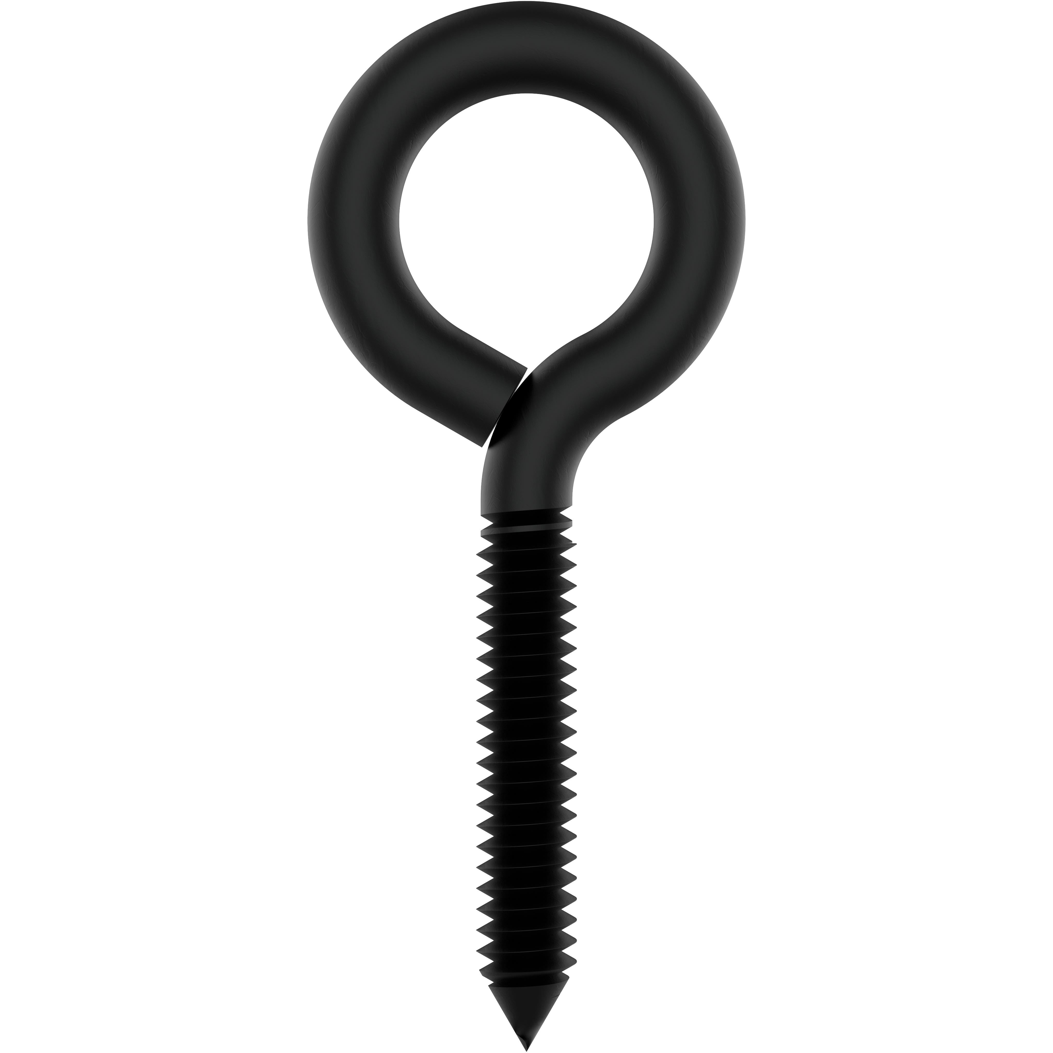 V2014 3-7/8" #000 Lag Screw Eye 2/pk - Black