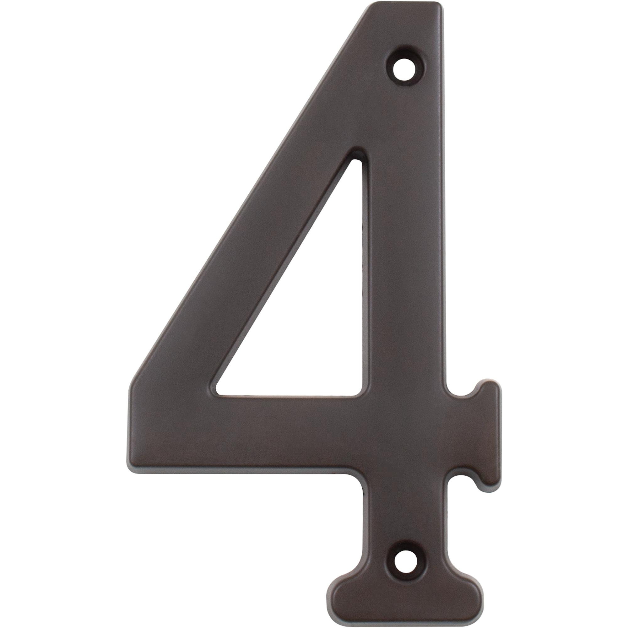 Stone Harbor Hardware Heavy-Duty House Numbers, #4, 4 Inches, Oil-Rubbed Bronze