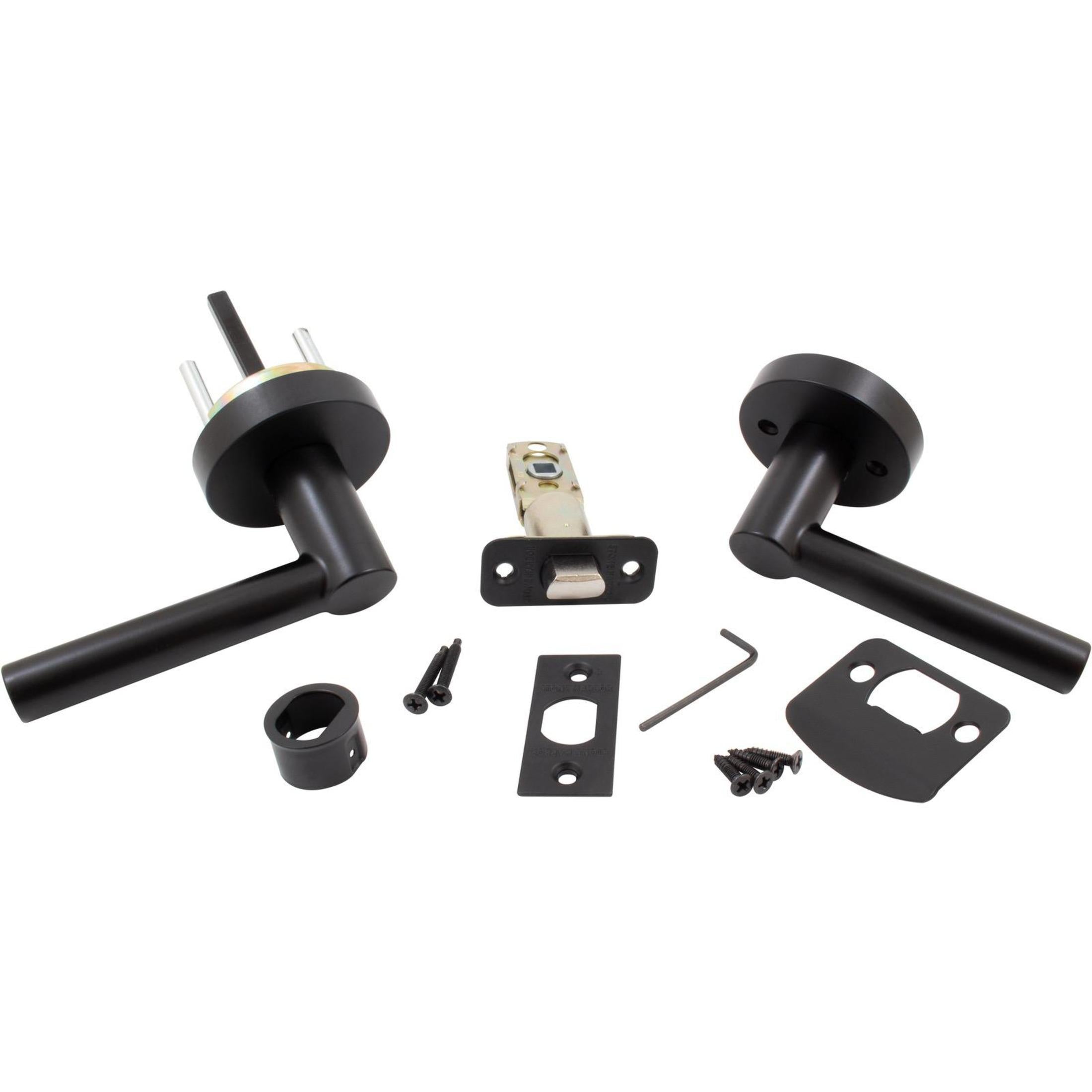Zurich Door Lever with Round Rosette, Passage (Hall/Closet) Function