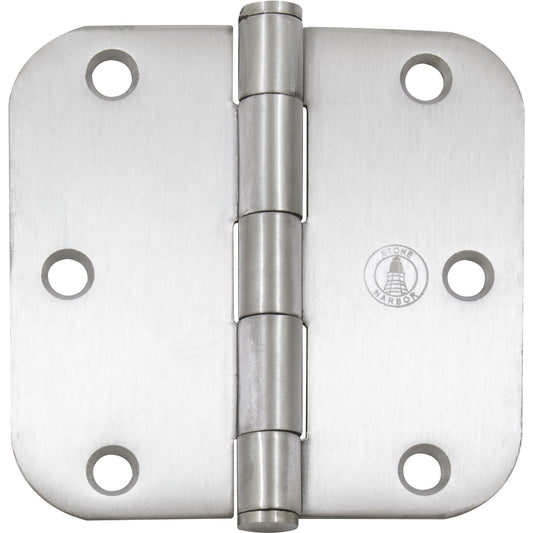 Stone Harbor Hardware Standard Hinge, 3-1/2 Inches, 5/8" Radius Corner, Bulk Pack (100 Each), Satin Stainless Steel