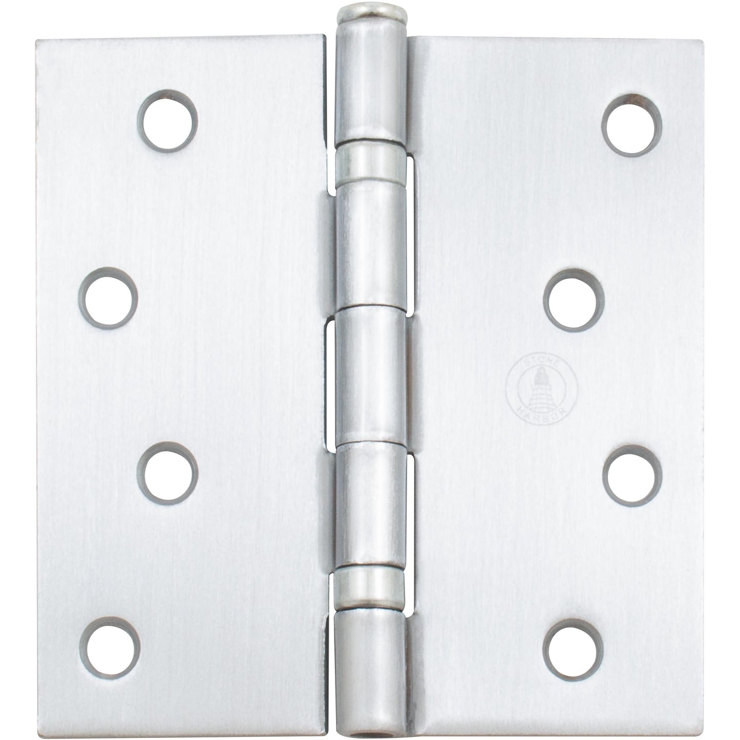 Stone Harbor Hardware 4" Ball-Bearing Door Hinges, Square Corner, Satin Chrome, 2-Pack