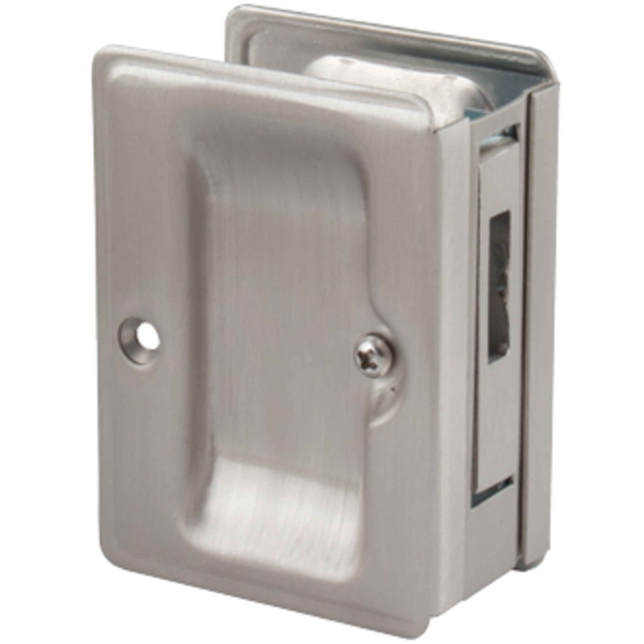 Tall Square Pocket Door Lock, for Converging Doors, Passage (Hall/Closet) Latch, Satin Nickel by Stone Harbor Hardware