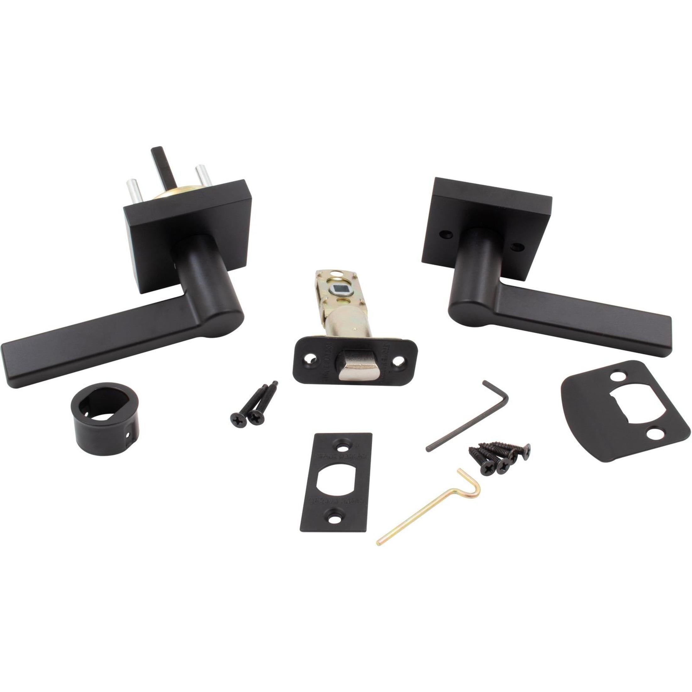 Vienna Door Lever with Square Rosette, Privacy (Bed/Bath) Function
