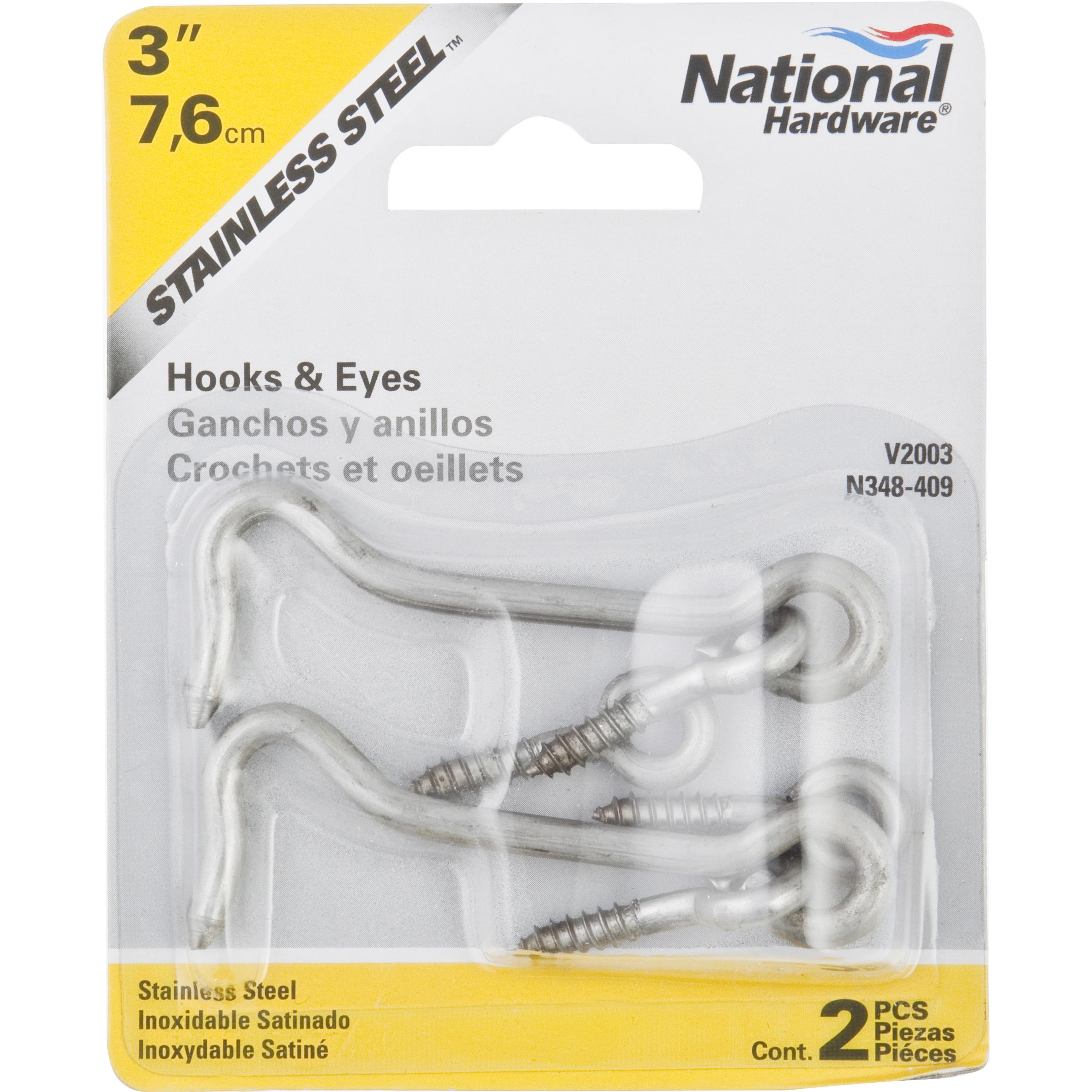 V2003 3" Hook and Eye 2/pk - Stainless Steel