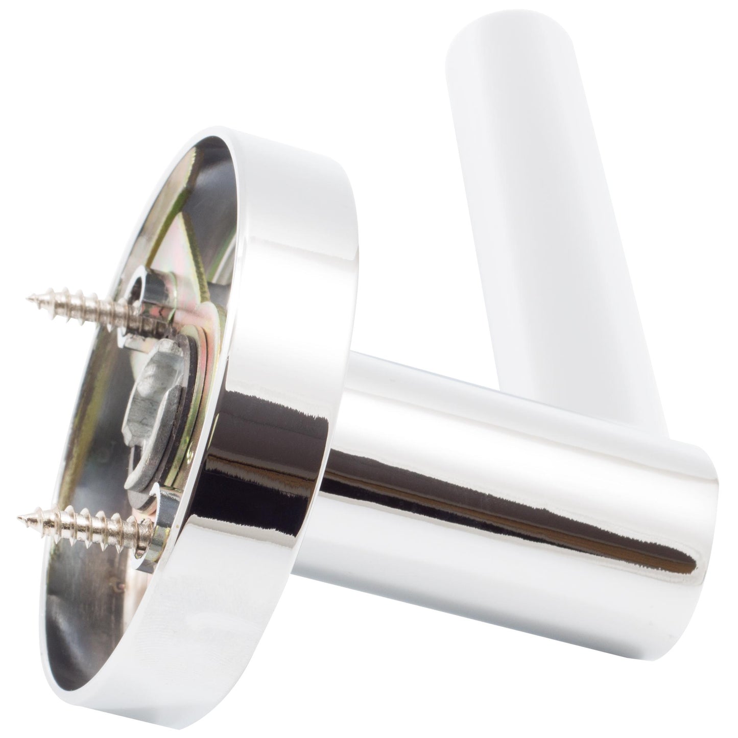 Stone Harbor Hardware Zurich Door Lever with Round Rosette, Dummy (Non-Turning) Latch, Polished Chrome