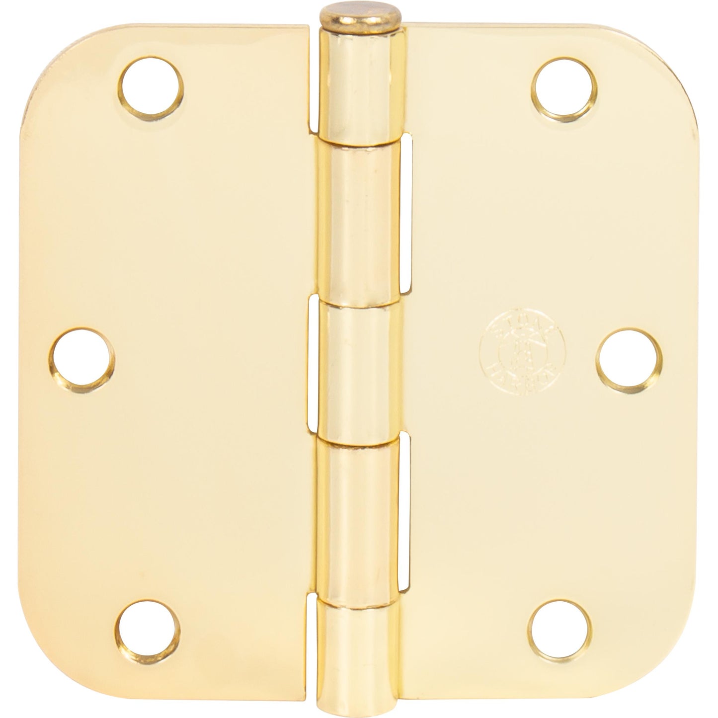 Stone Harbor Hardware 3-1/2" Door Hinges, 5/8" Radius Corner, Polished Brass, 2-Pack