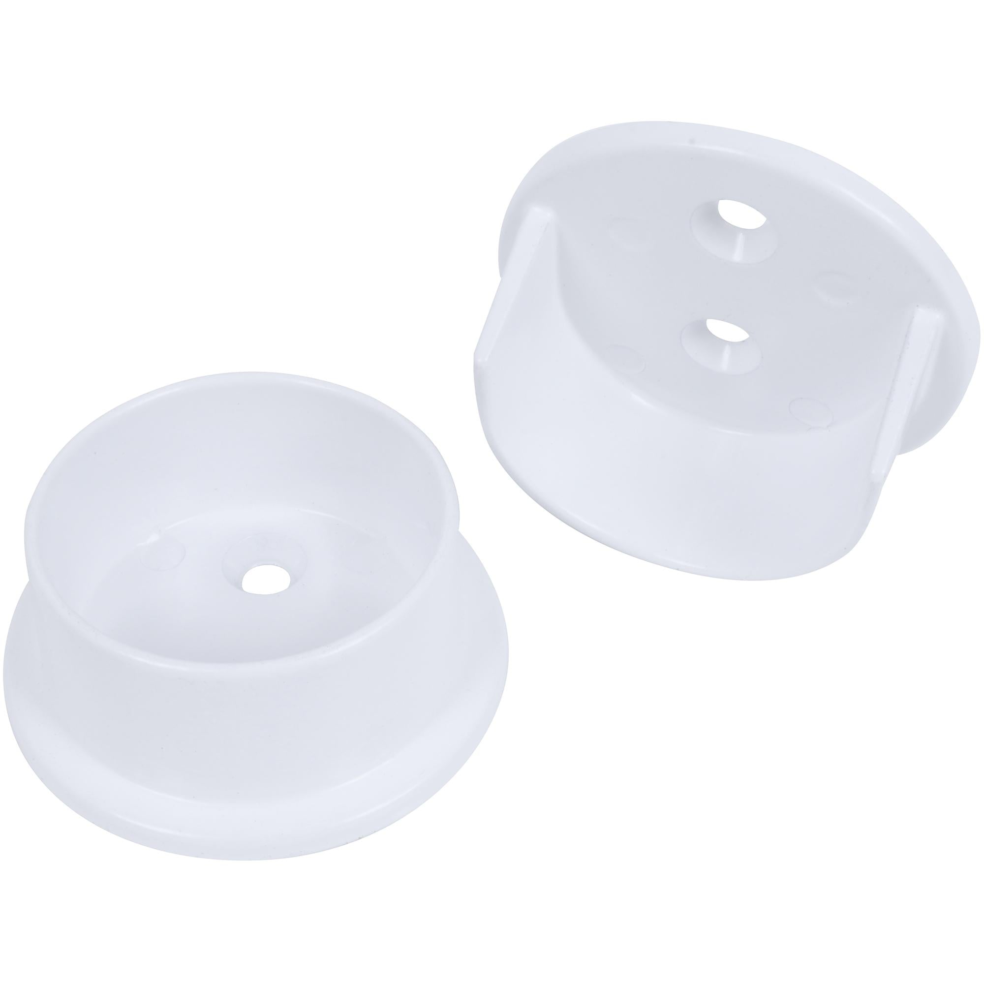 Stone Harbor Hardware Heavy-Duty Pole Sockets, 2 Holes, White