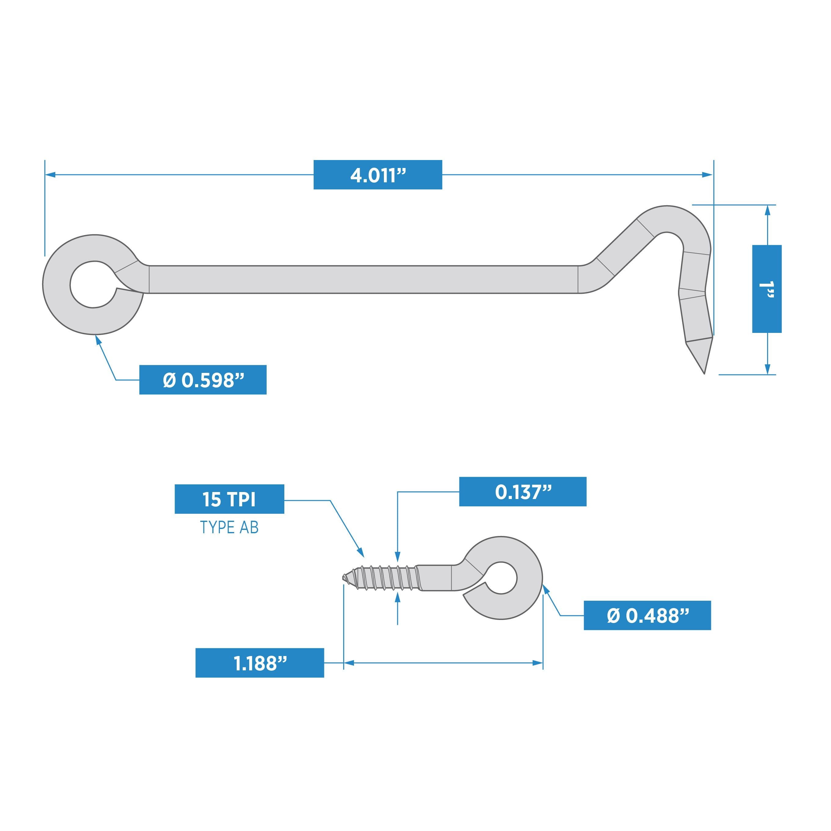 National Hardware - N166-005 V2000 Hook & Eye