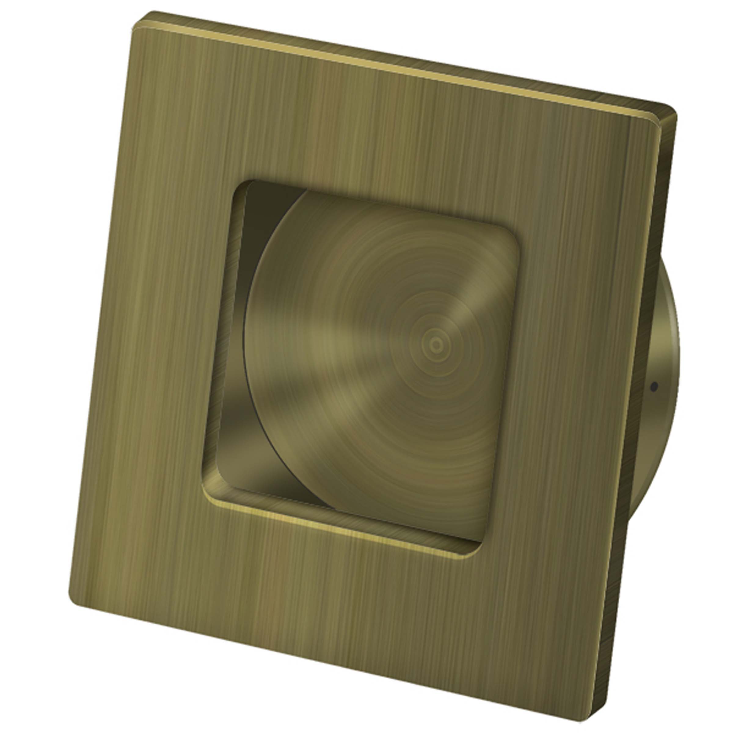 Deltana FLUSH PULL, SQUARE, HD, 2-3/4"X 2-3/4", SOLID BRASS (Antique Brass)