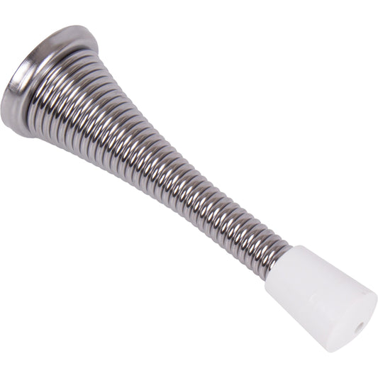 Stone Harbor Hardware Heavy-Duty Spring Door Stop, 3 Inches, Polished Chrome