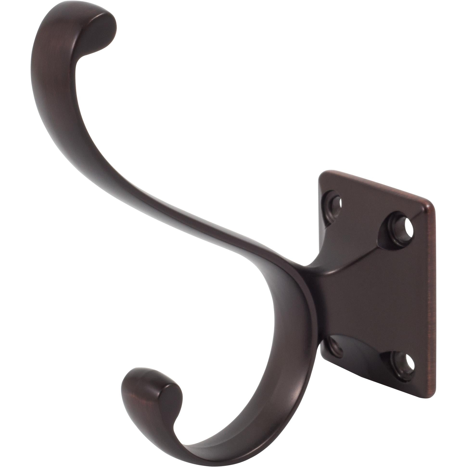 Stone Harbor Hardware Heavy-Duty Coat & Hat Hook, 3-7/16" High, 2-15/16" Projection, Vintage Bronze