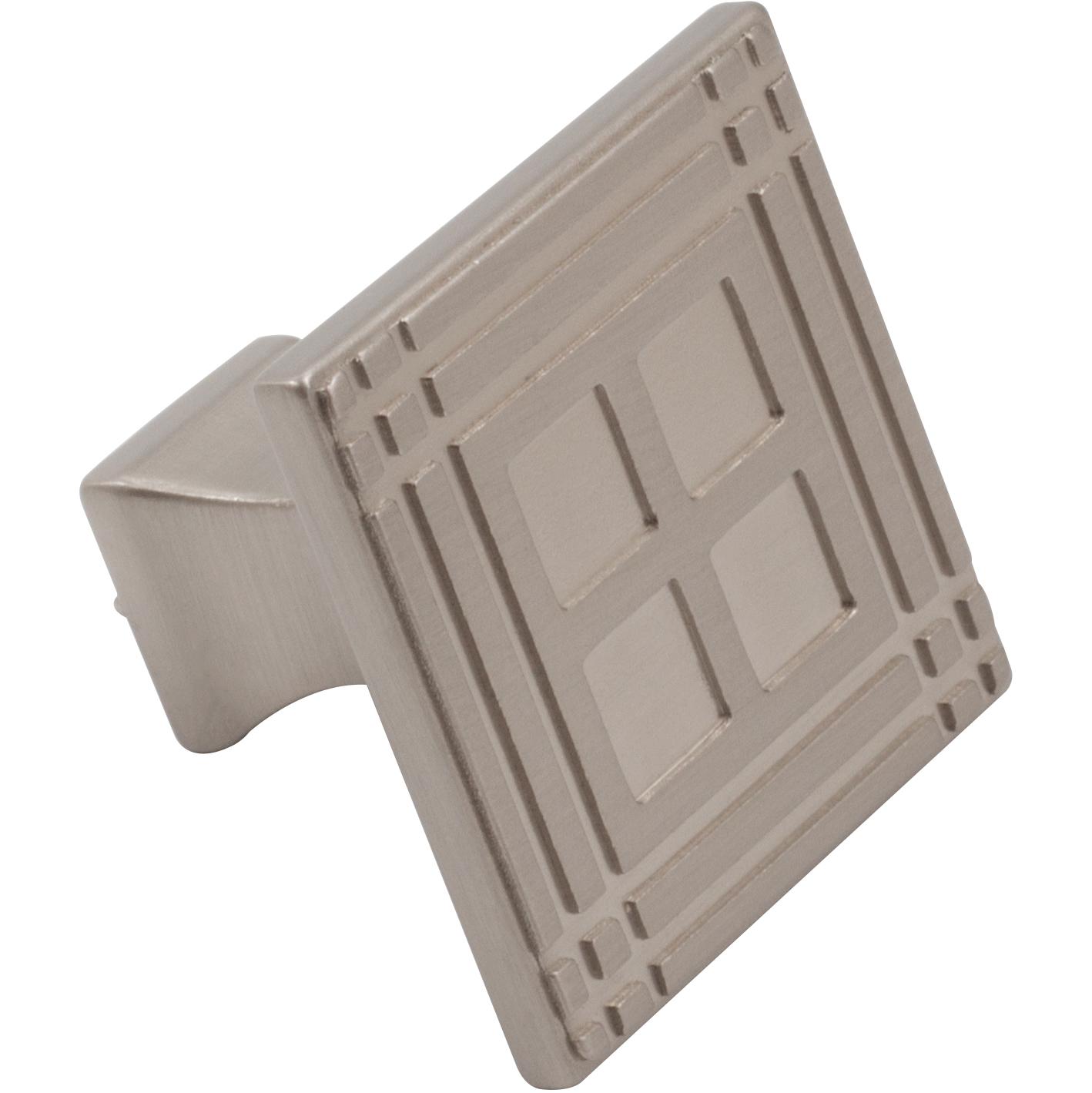 Stone Harbor Hardware Arts & Crafts Square Cabinet Knob, Satin Nickel