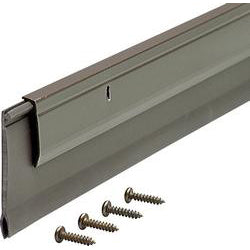 Aluminum and Vinyl Heavy-Duty Screw-On Door Sweep, 36 Inches, Brown