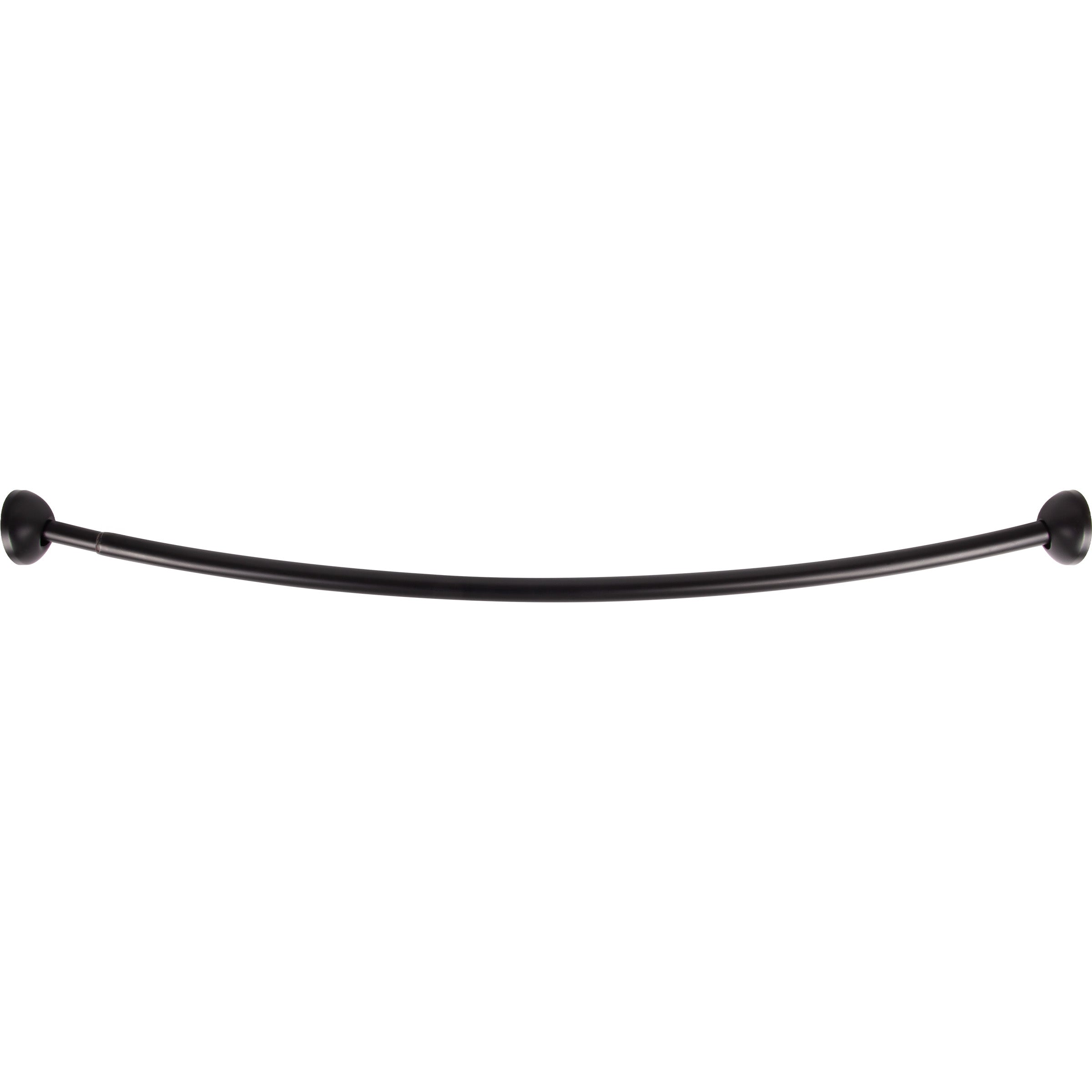 Stone Harbor Hardware Adjustable Curved Shower Rod, 45" to 72", Matte Black