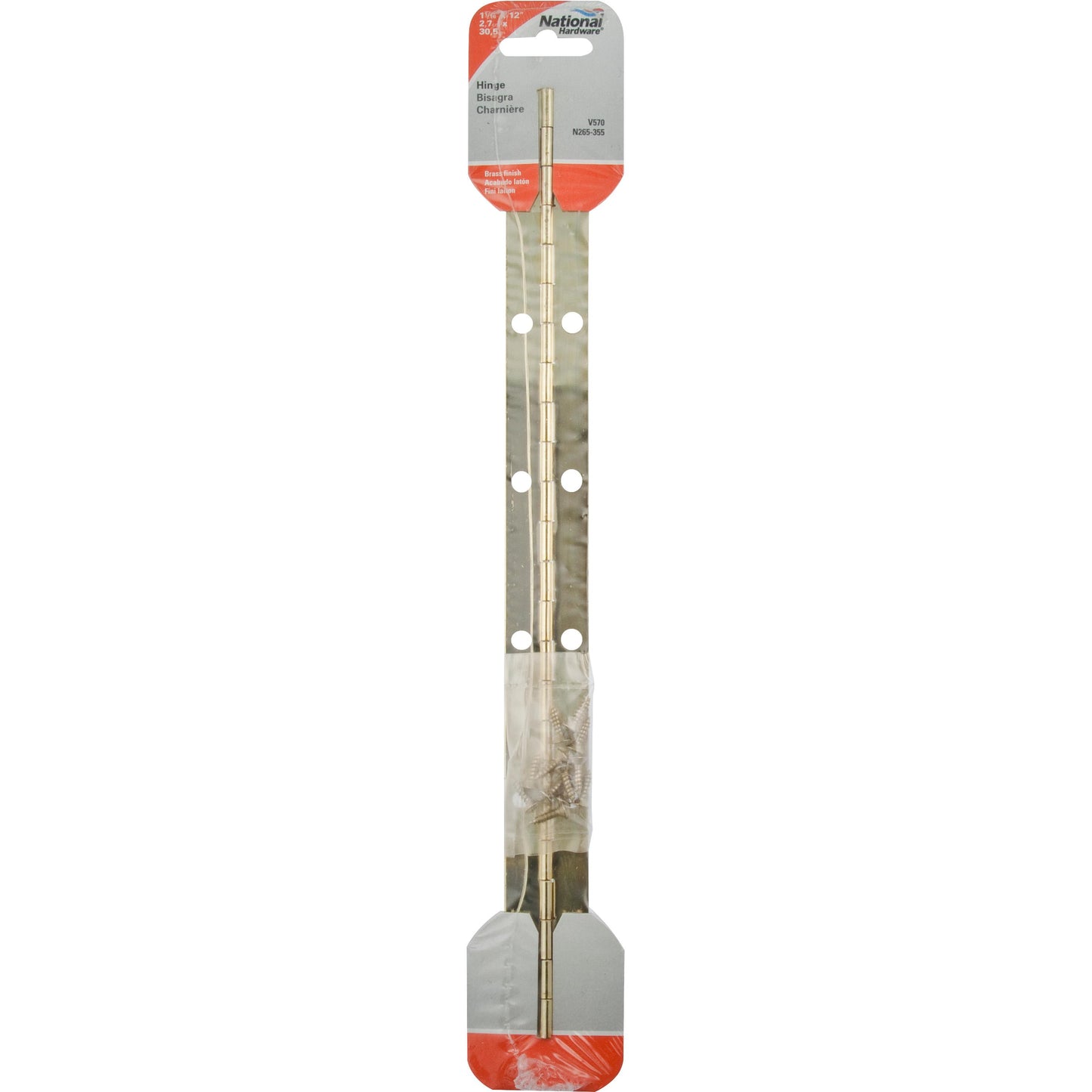 V570 12" x 1-1/16" Continuous Hinge - Polished Brass
