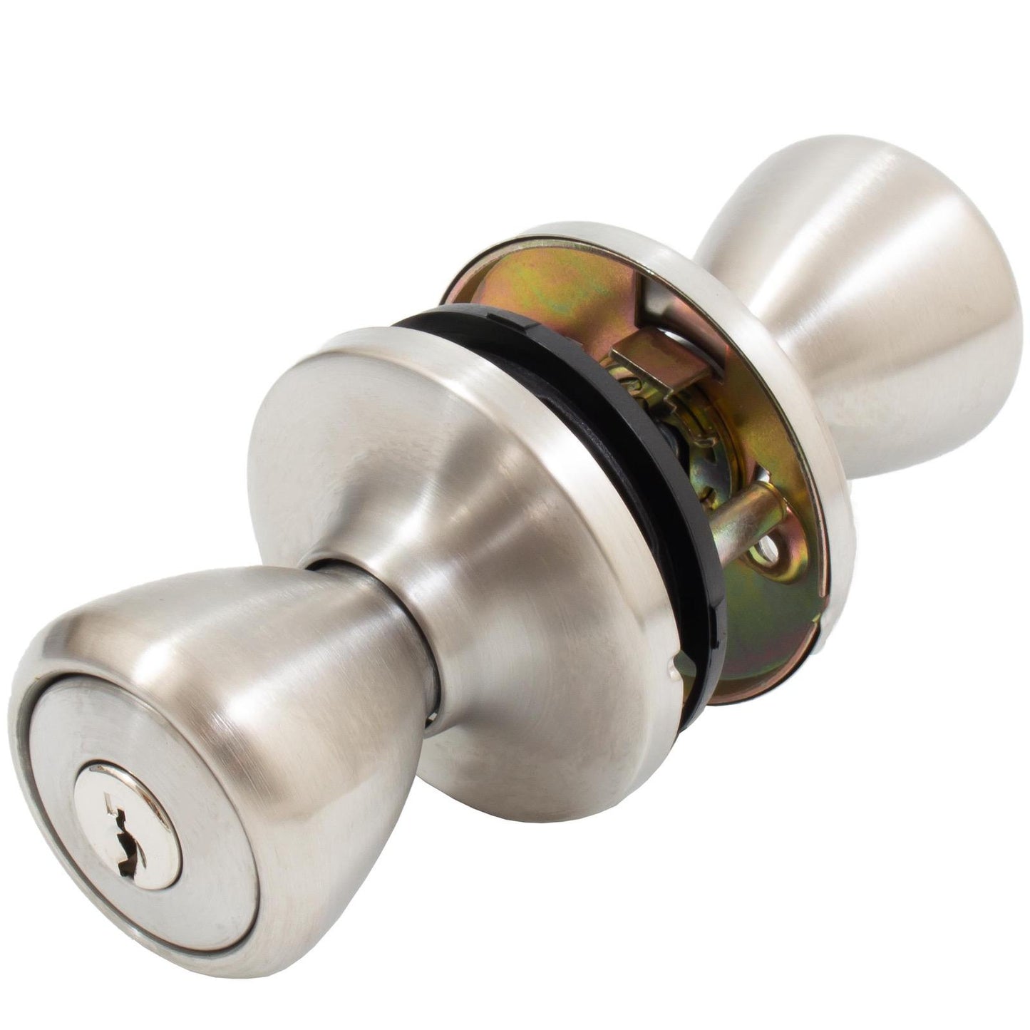 Stone Harbor Hardware Pre-Keyed Entry Work Lock, Entry Latch, SC Keyway, #97887 Key, Satin Stainless Steel