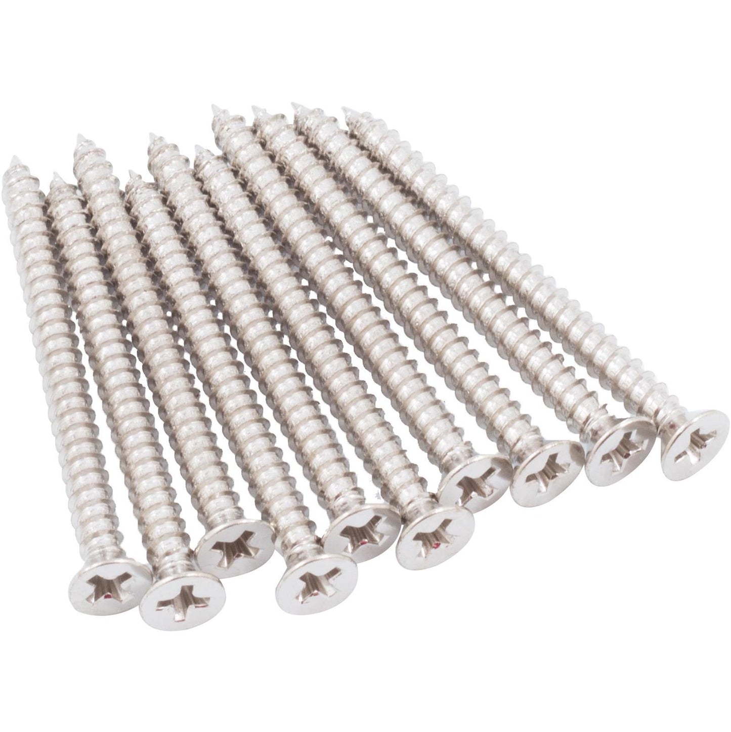 Stone Harbor Hardware Strike Screws, #8 x 2", 10-Pack, Satin Nickel