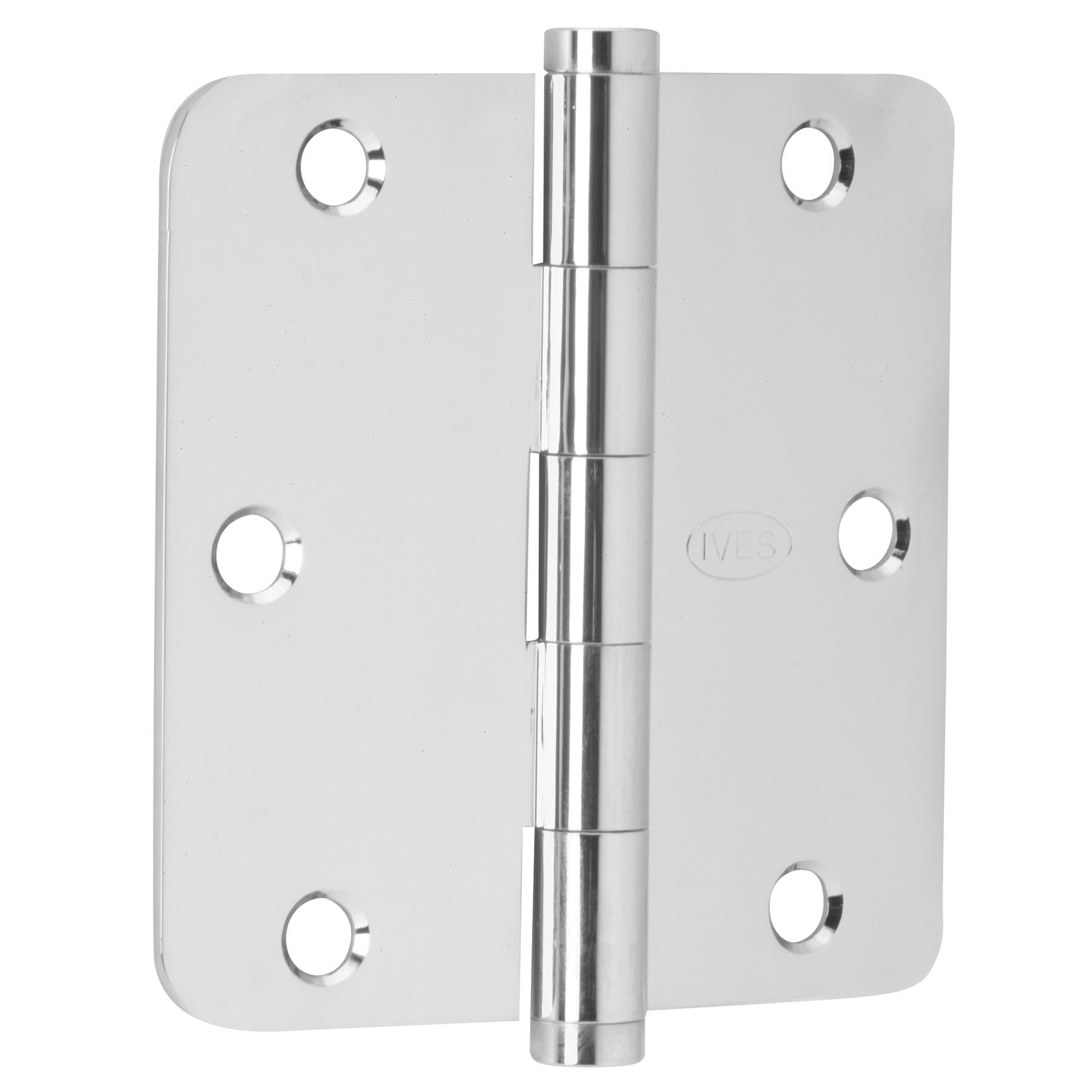 1012RPF-625E 3.5" 1/4R Door Hinge 3/pk - Polished Chrome