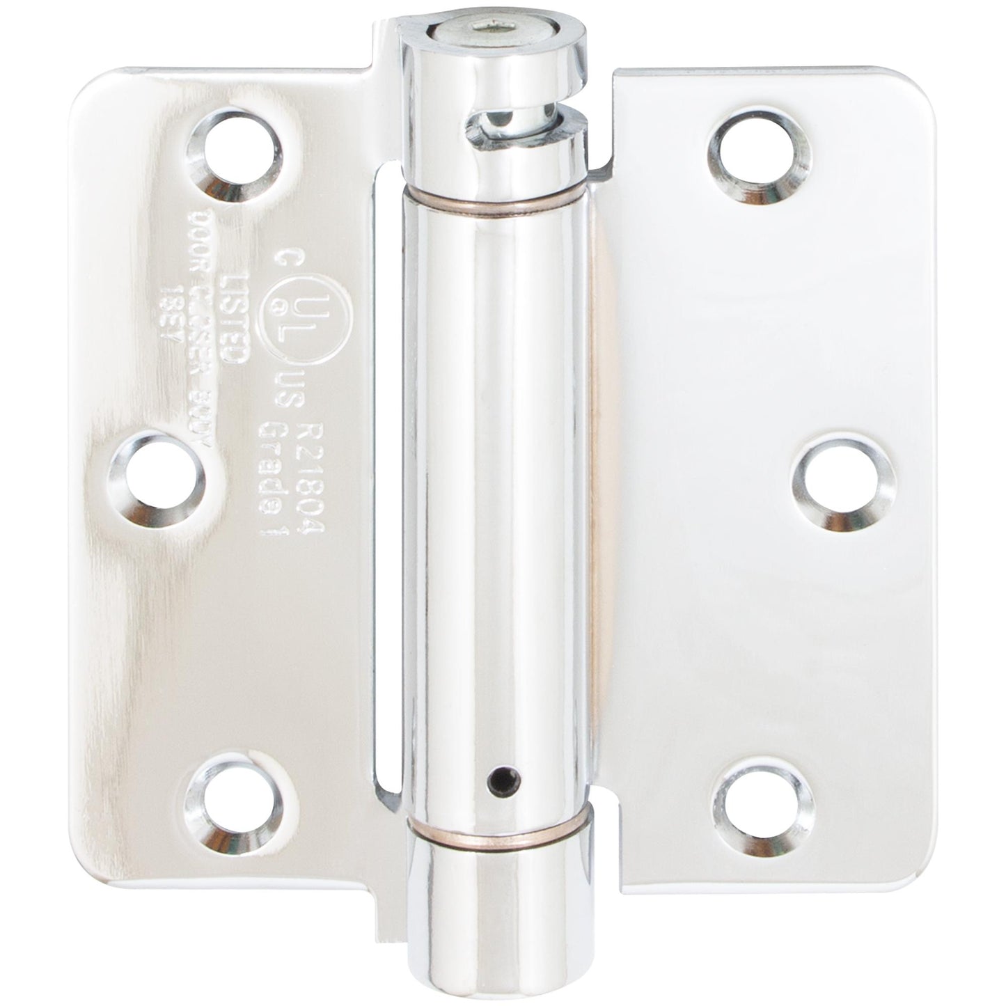 Stone Harbor Hardware Adjustable Spring Hinge, 3-1/2 Inches, 1/4" Radius Corner, Polished Chrome
