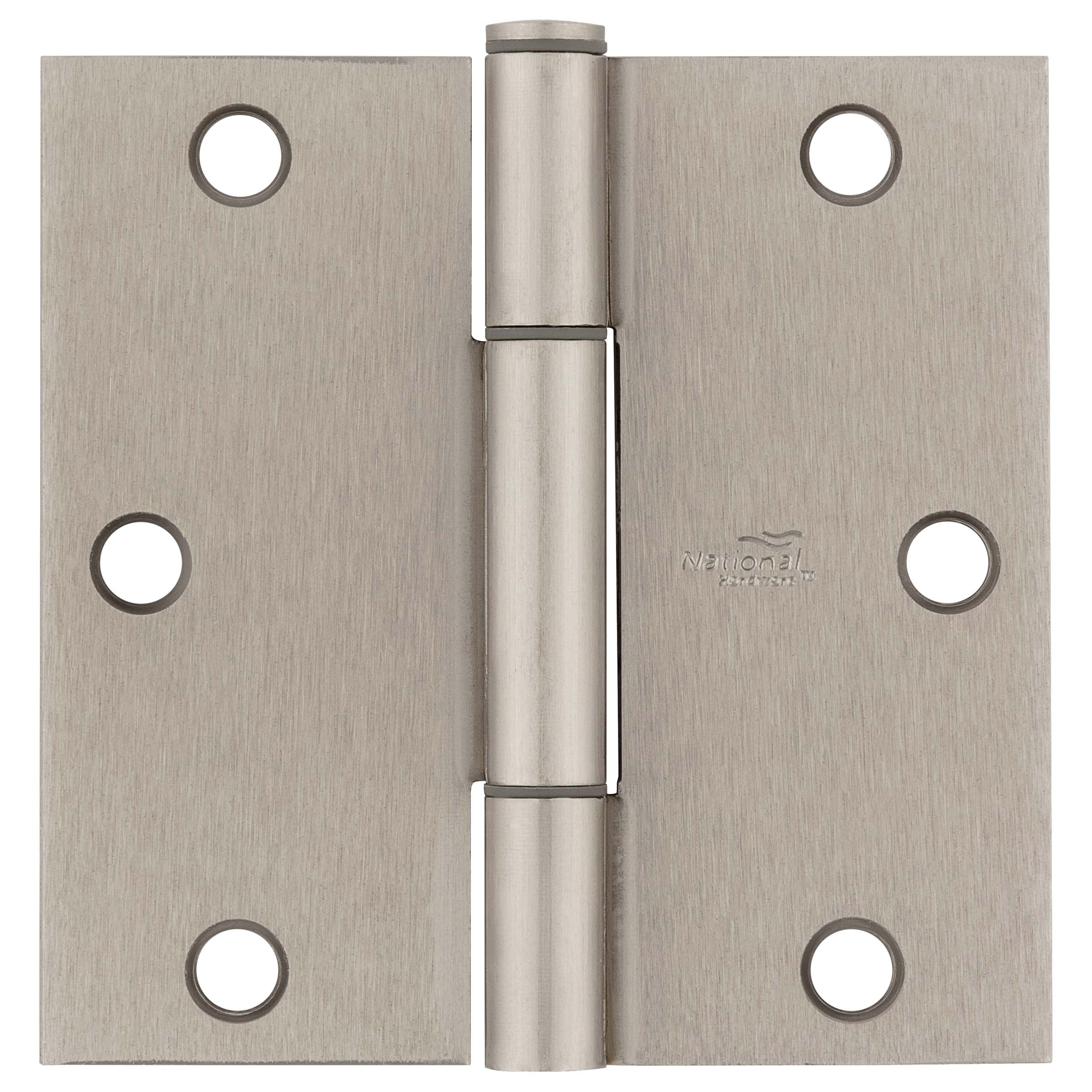 National Hardware - 525 3-1/2" SQR Squeak Guard Hinge 3/pk - Satin Nickel