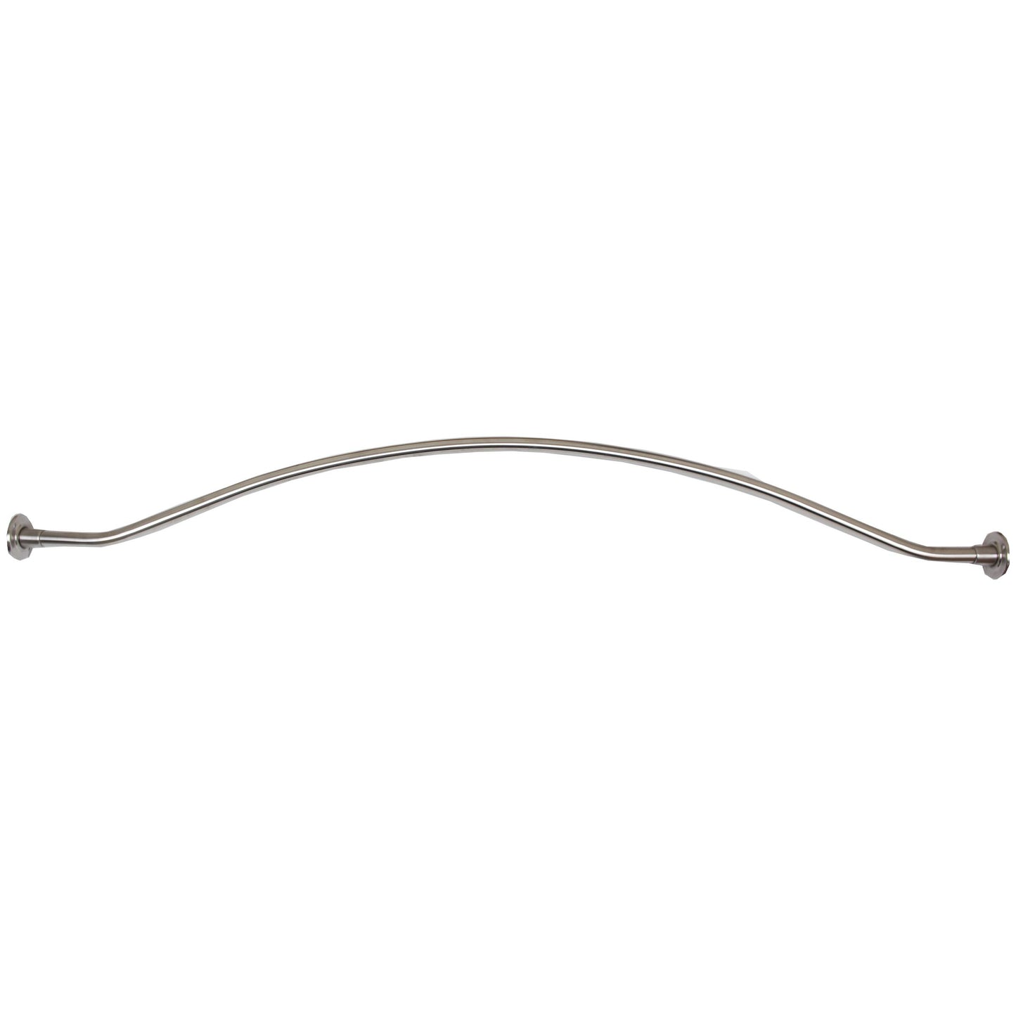 Stone Harbor Hardware Curved Shower Rod, 5 Feet, 3" Diameter Rose, Exposed Screws, Satin Stainless Steel