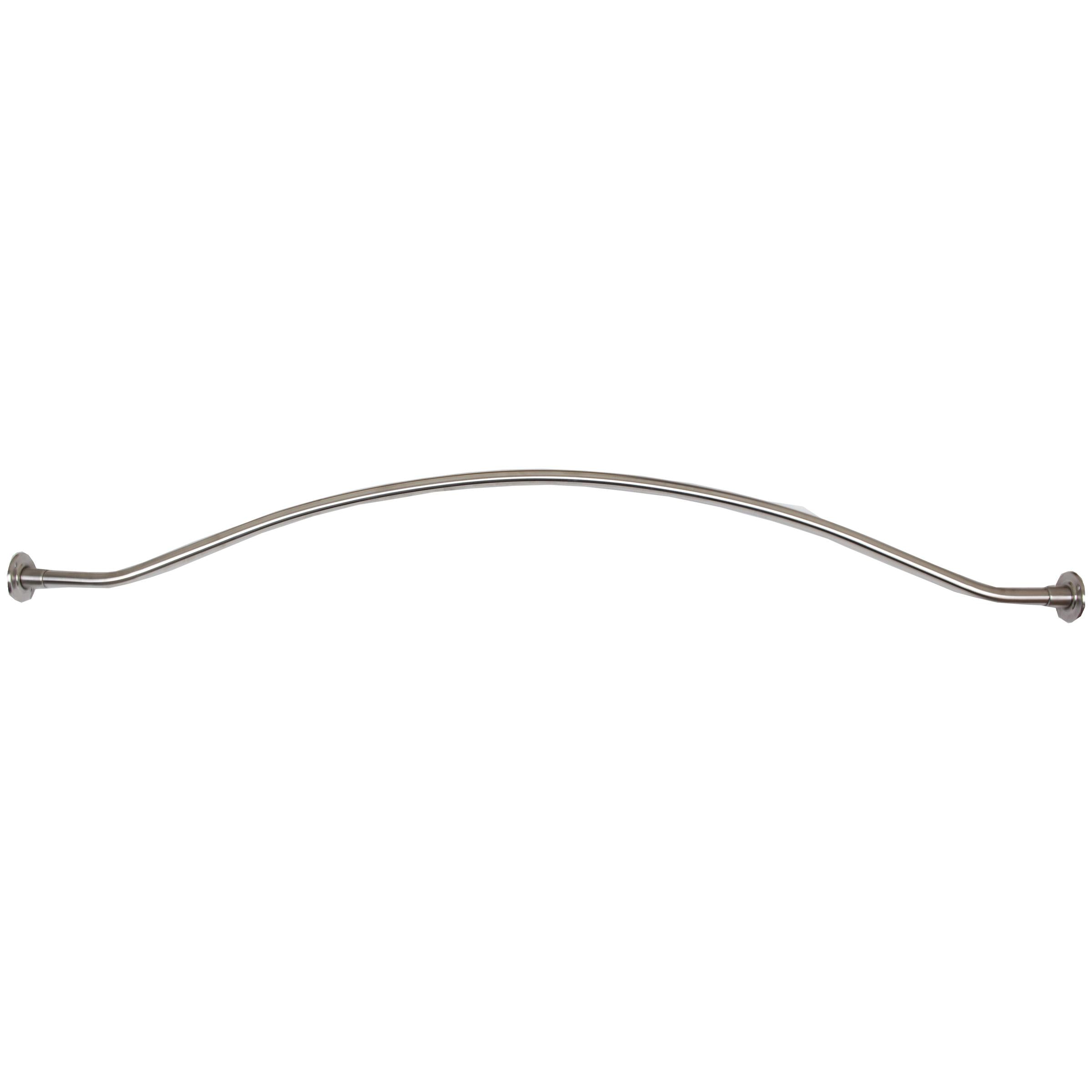 Stone Harbor Hardware Curved Shower Rod, 5 Feet, 3" Diameter Rose, Exposed Screws, Satin Stainless Steel