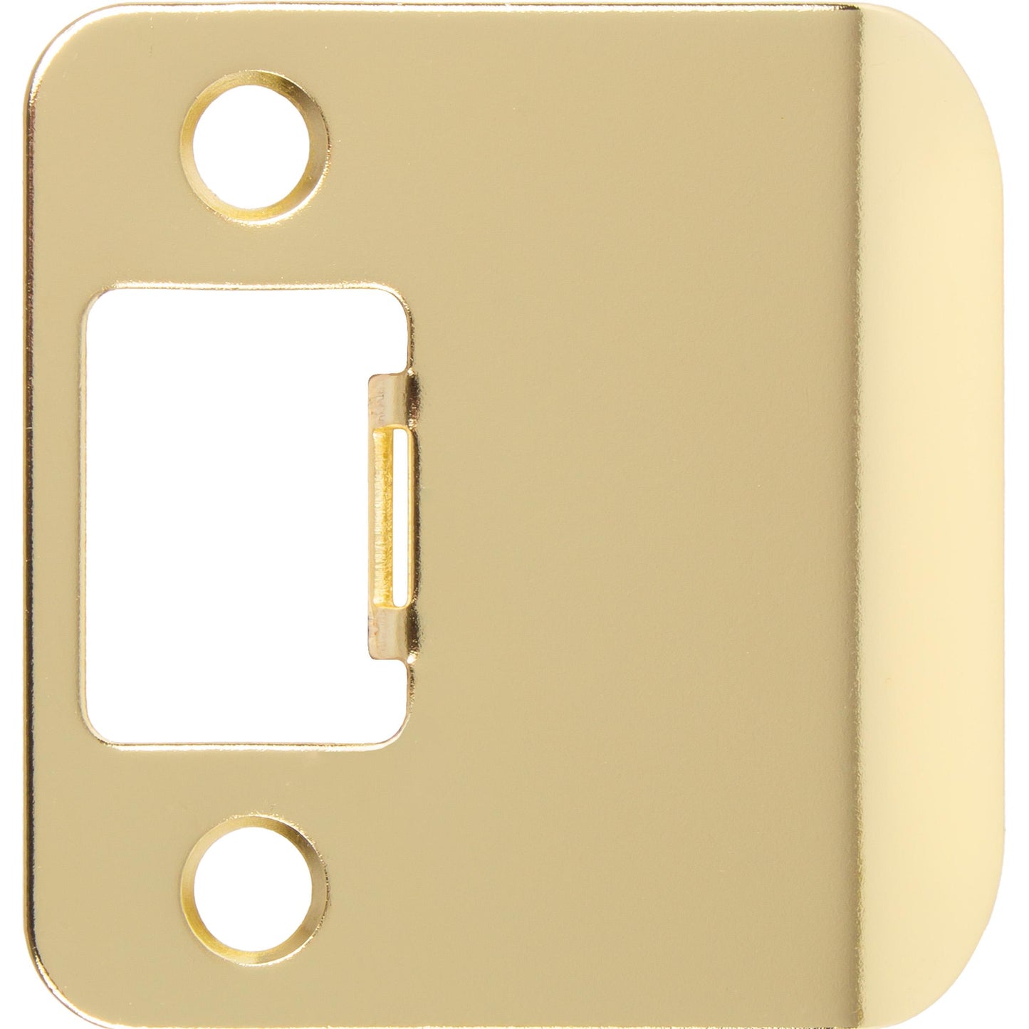 Stone Harbor Hardware Round Corner Extended Lip Strike, 2-1/4" x 1-3/4", (2-1/4" Overall Length), Polished Brass