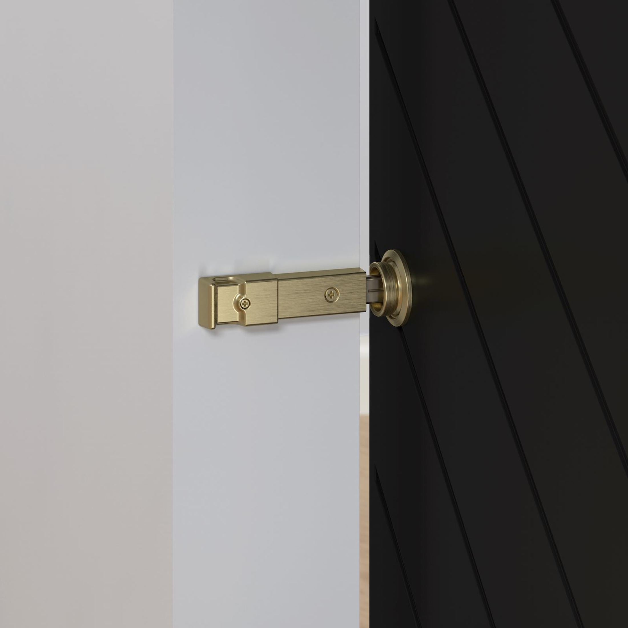 National Hardware - N700-152 V1045 Barn Door Privacy Lock - Brushed Gold