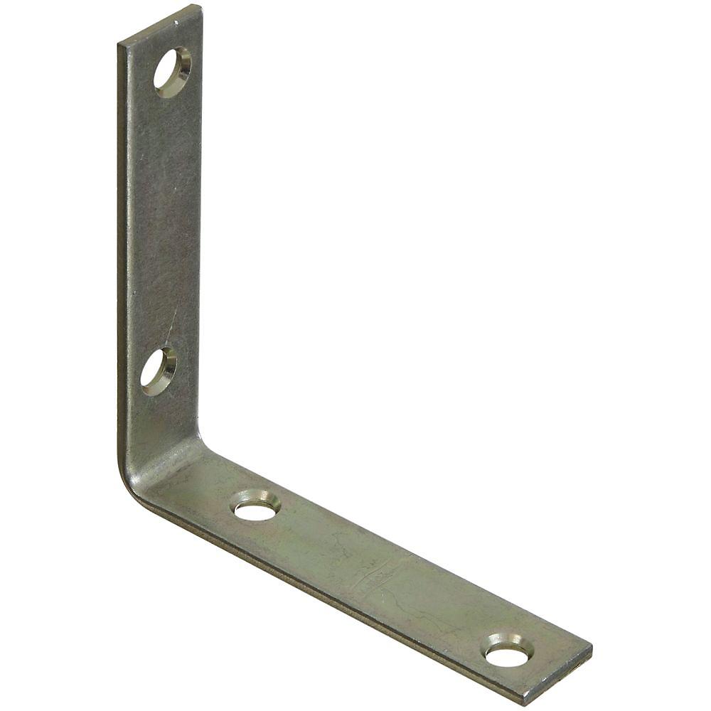 V115 3-1/2" x 3/4" Corner Brace 4/pk - Zinc Plated