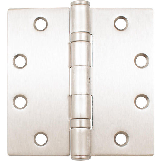 Stone Harbor Hardware Commercial Grade Ball Bearing Hinge, Non-Removable Pin, 4-1/2 Inches, Square Corner, .134 Gauge, Satin Nickel