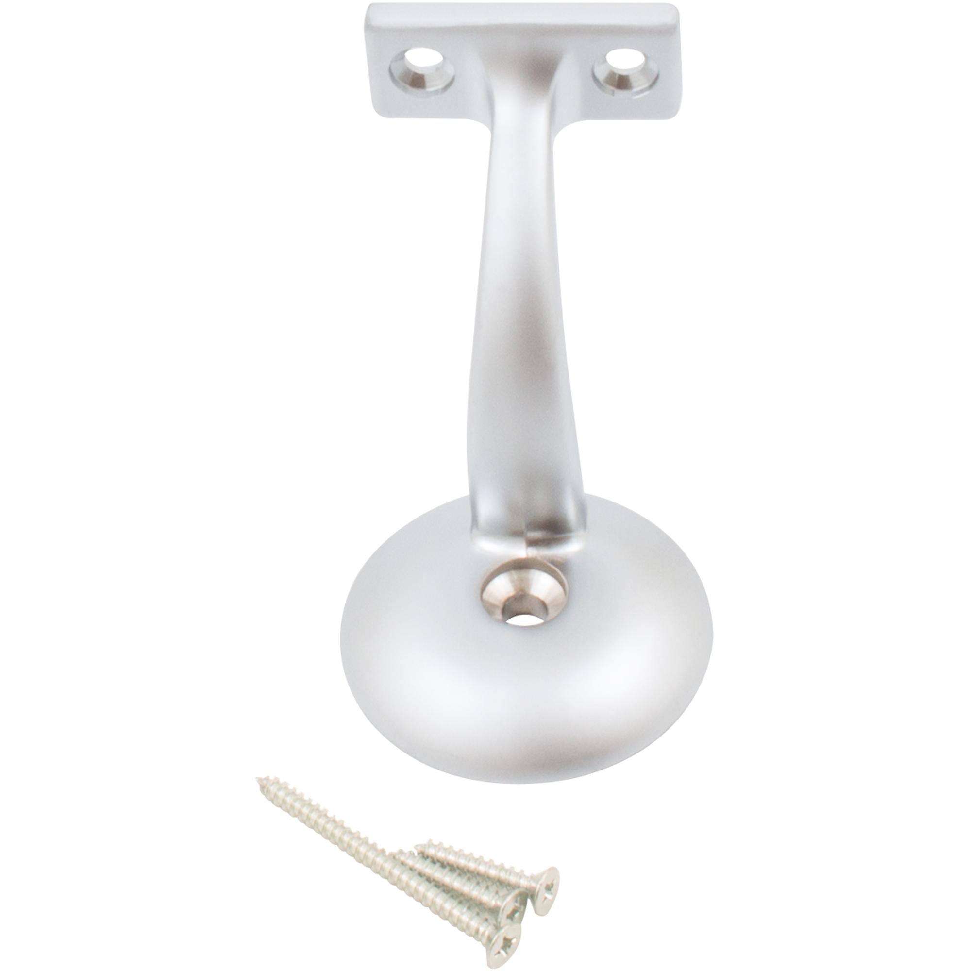 Stone Harbor Hardware Heavy-Duty Round Handrail Bracket, Satin Chrome