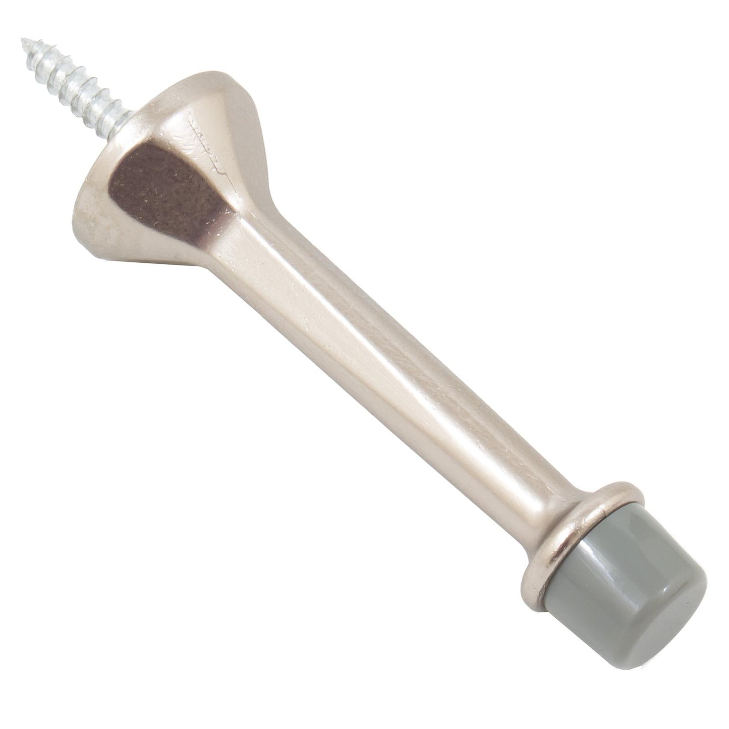 Stone Harbor Hardware Heavy-Duty Solid Aluminum Door Stop, 3 Inches, Satin Nickel