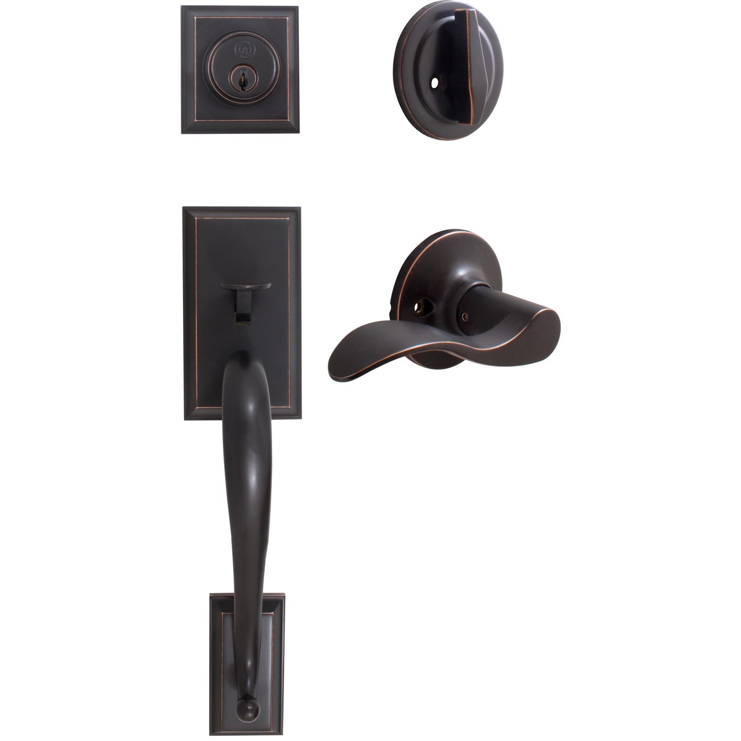 Stone Harbor Hardware Willow Park Handleset, Beaverton Interior Trim, SC Keyway, Vintage Bronze