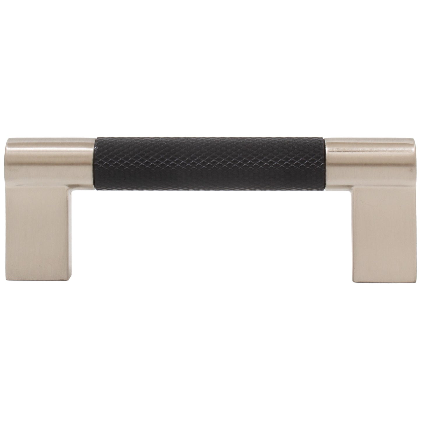 Stone Harbor Hardware Urban Cabinet Pull, 3 Inches, Matte Black with Satin Nickel Ends