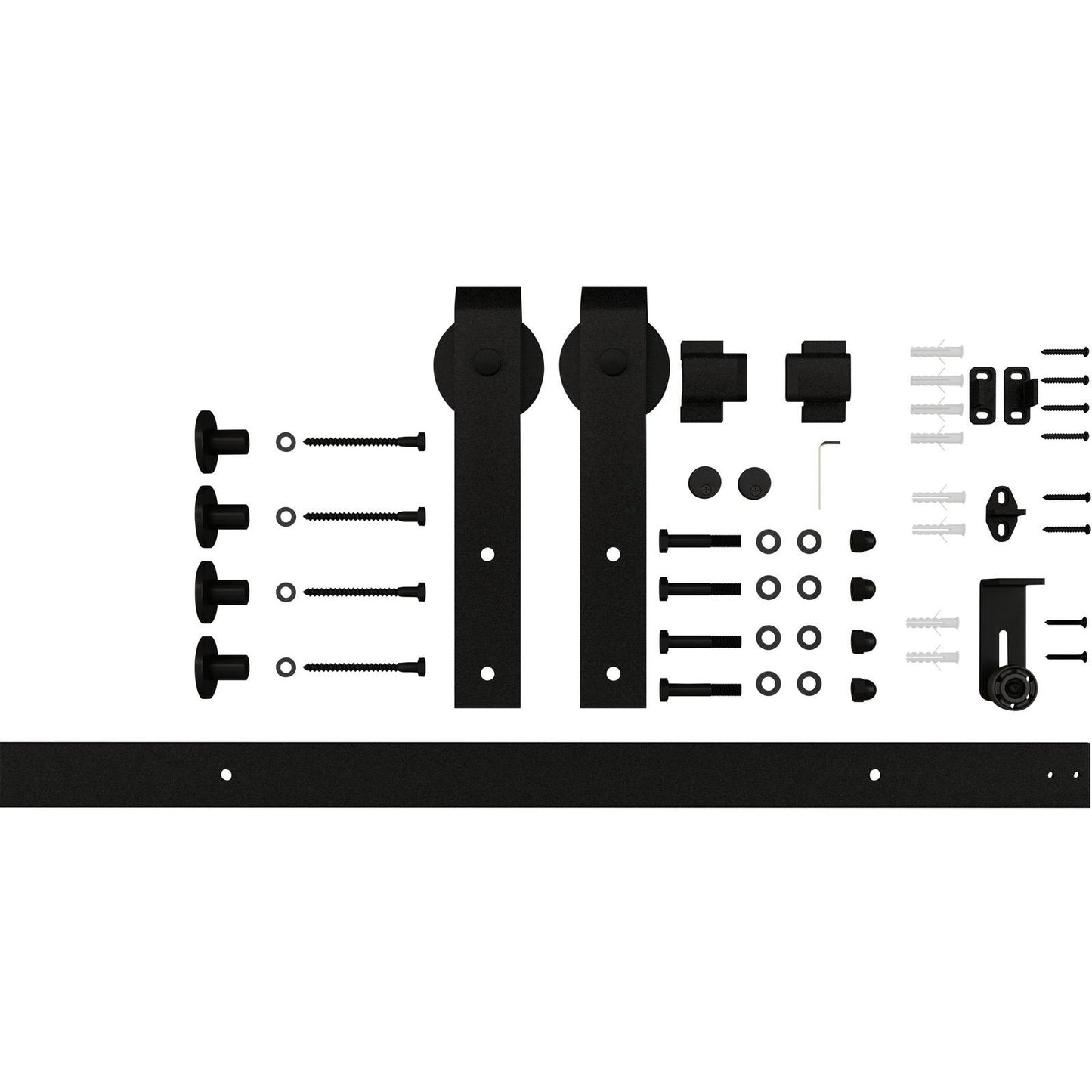 National Hardware - 927 72" Designer Interior Barn Door Kit with Soft Close - Matte Black