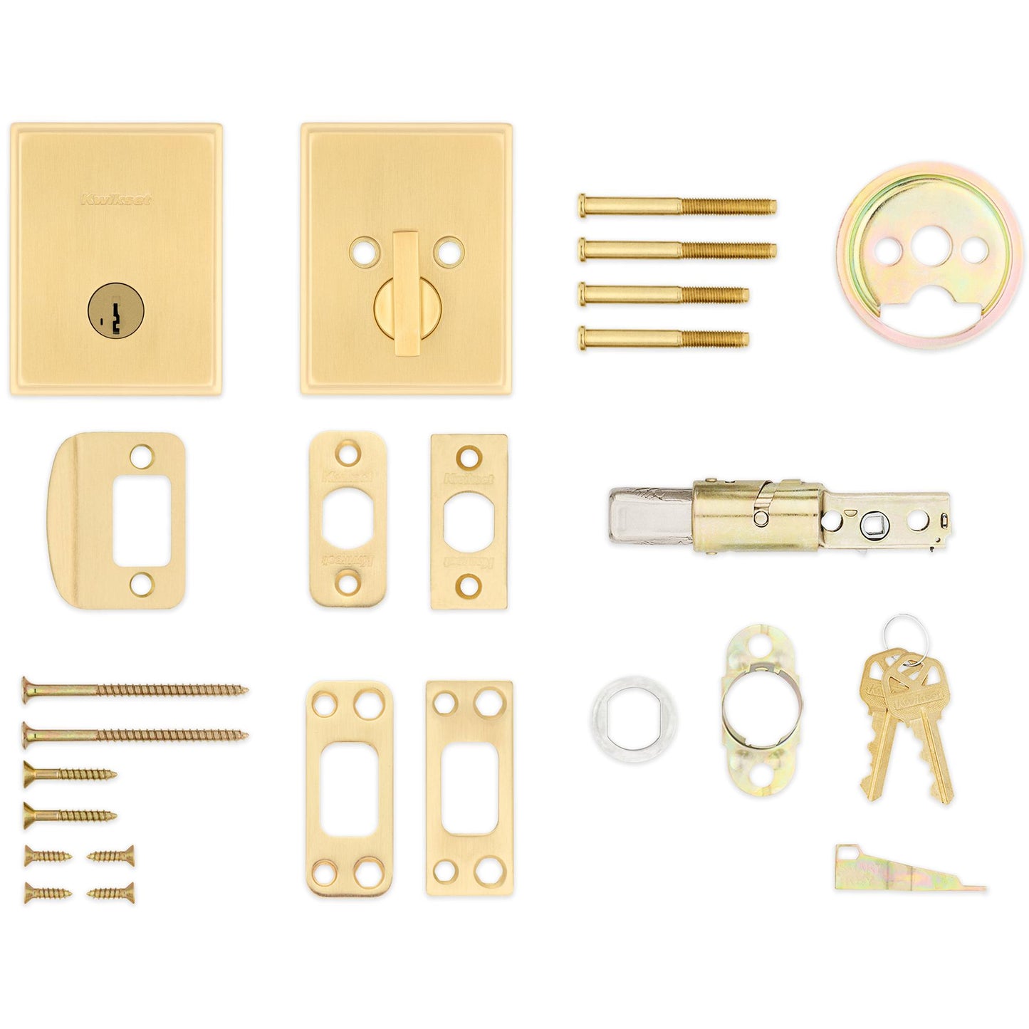 258 TRCT 4 SMT 6AL STRKP K3 Crosstown 1-Cyl Deadbolt - Satin Brass