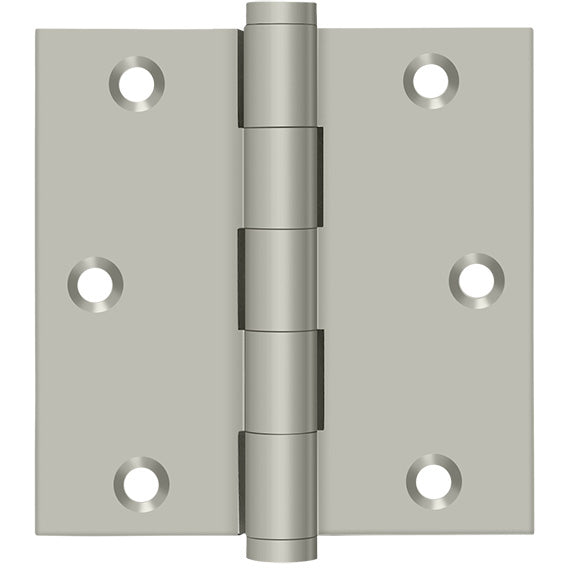 3.5" x SQR Solid Brass Hinge 2/pk - Satin Nickel
