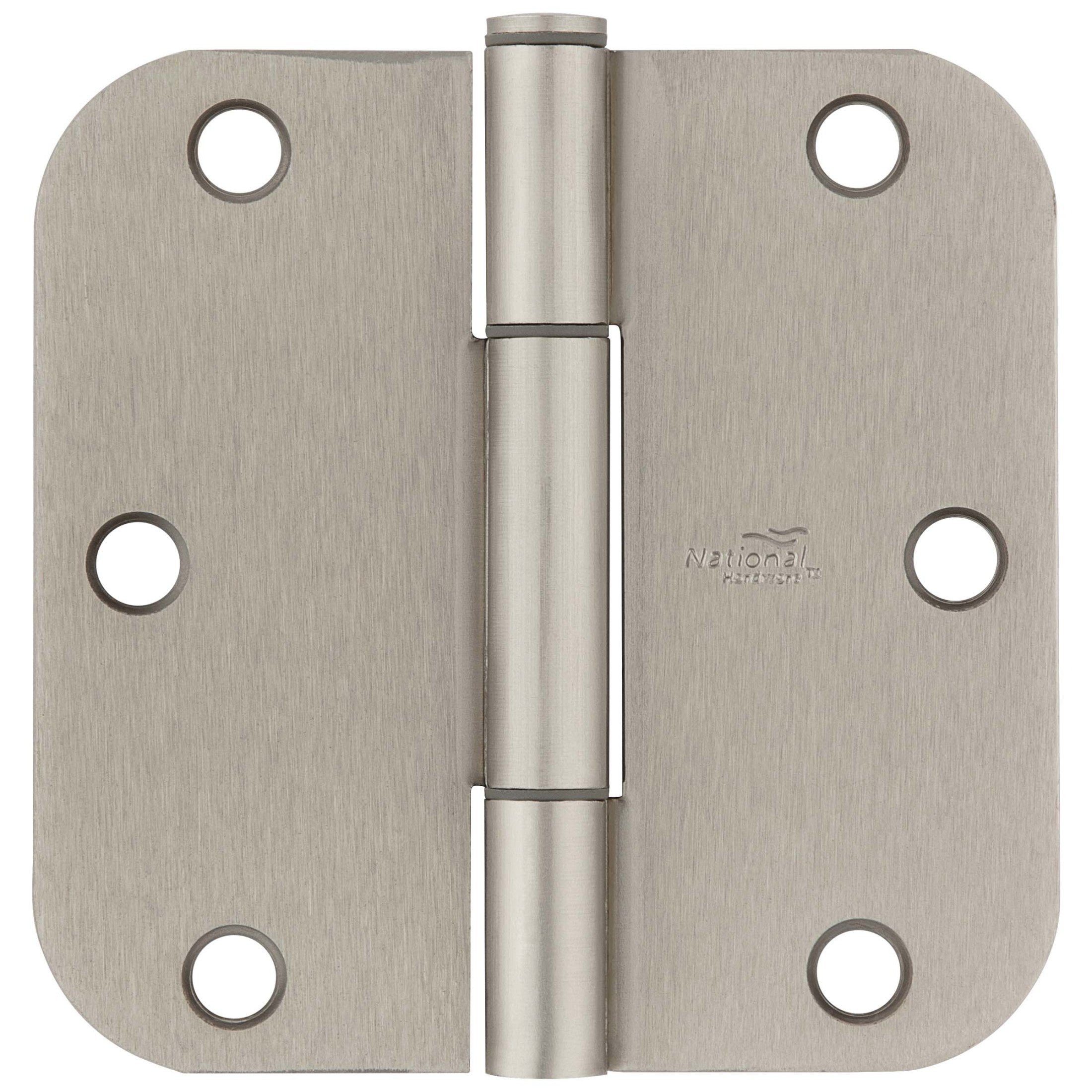 National Hardware - N830-450 525 3-1/2" 5/8R Squeak Guard Hinge, 3 pack - Satin Nickel