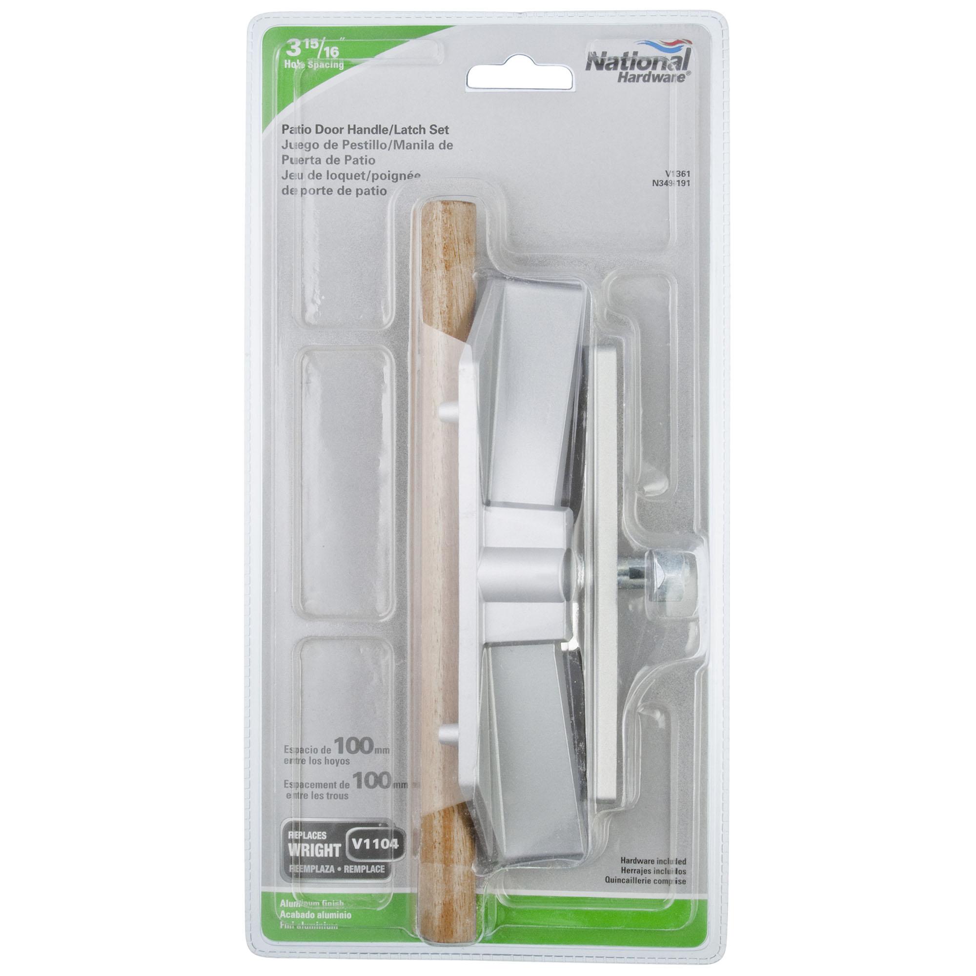 National Hardware - N349-191 V1361, 3-15/16" Patio Door Handle/Latch Set in Aluminum