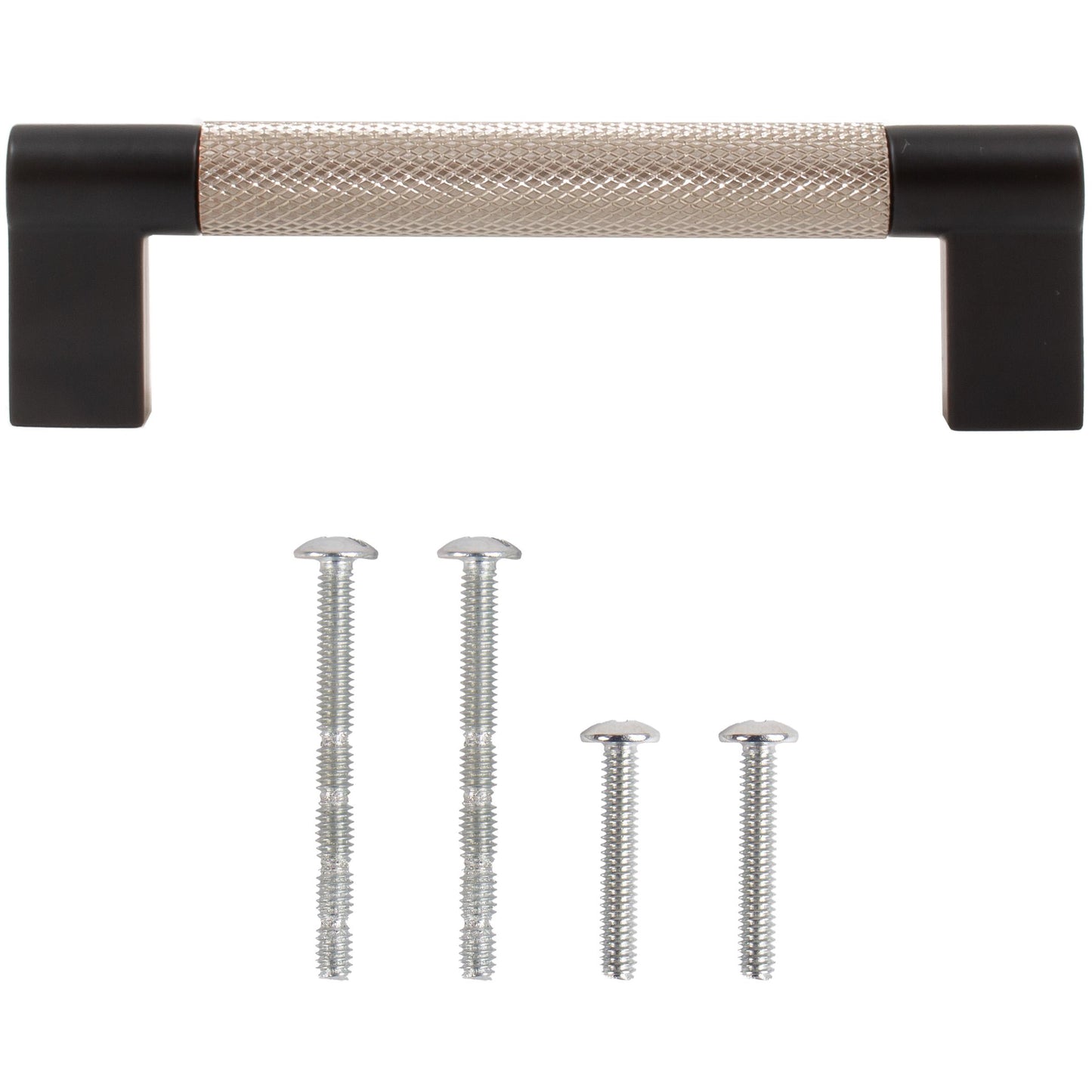 Stone Harbor Hardware Urban Cabinet Pull, 96 Millimeters, Satin Nickel with Matte Black Ends