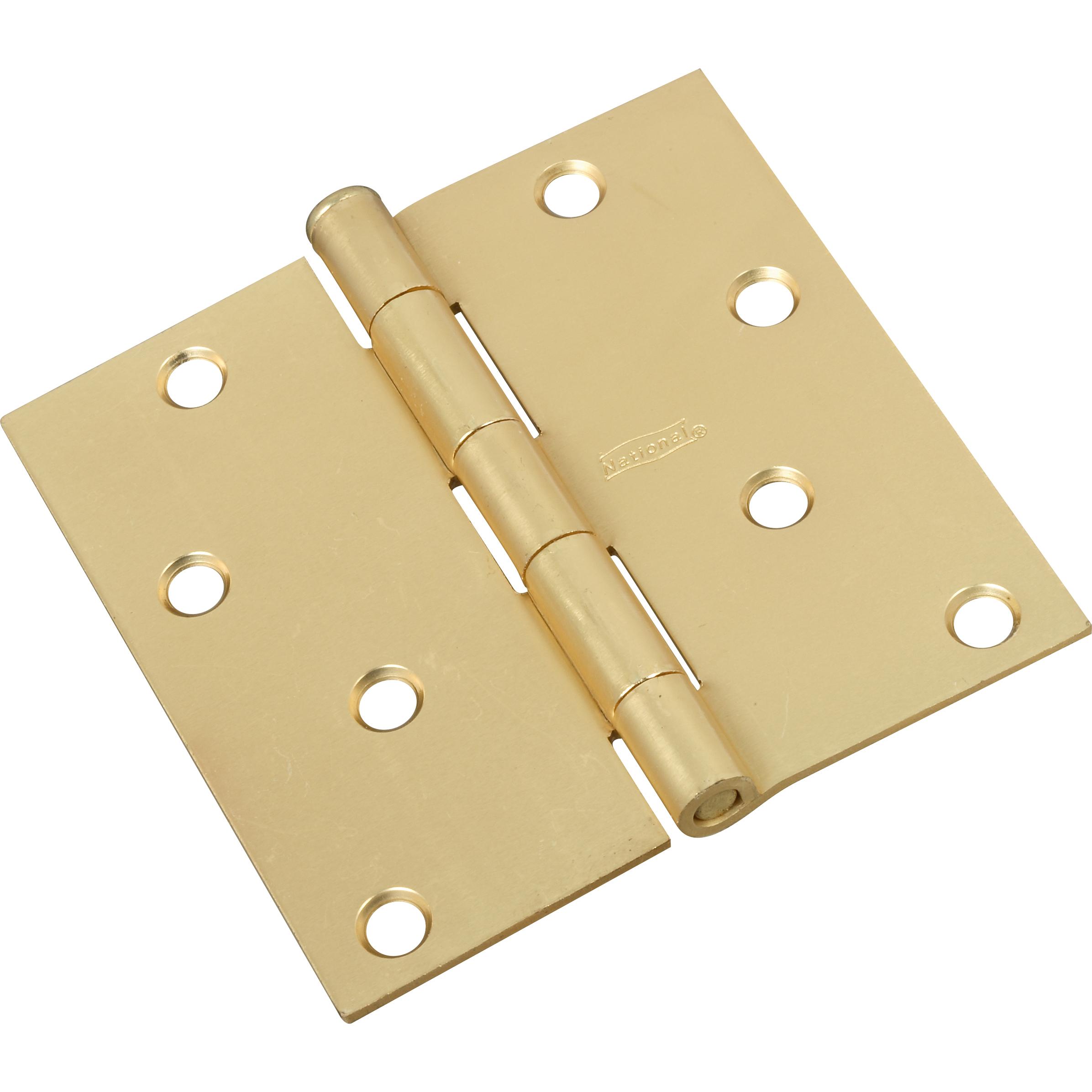 National Hardware - N830-231 SPB512 4" SQR Hinge - Satin Brass