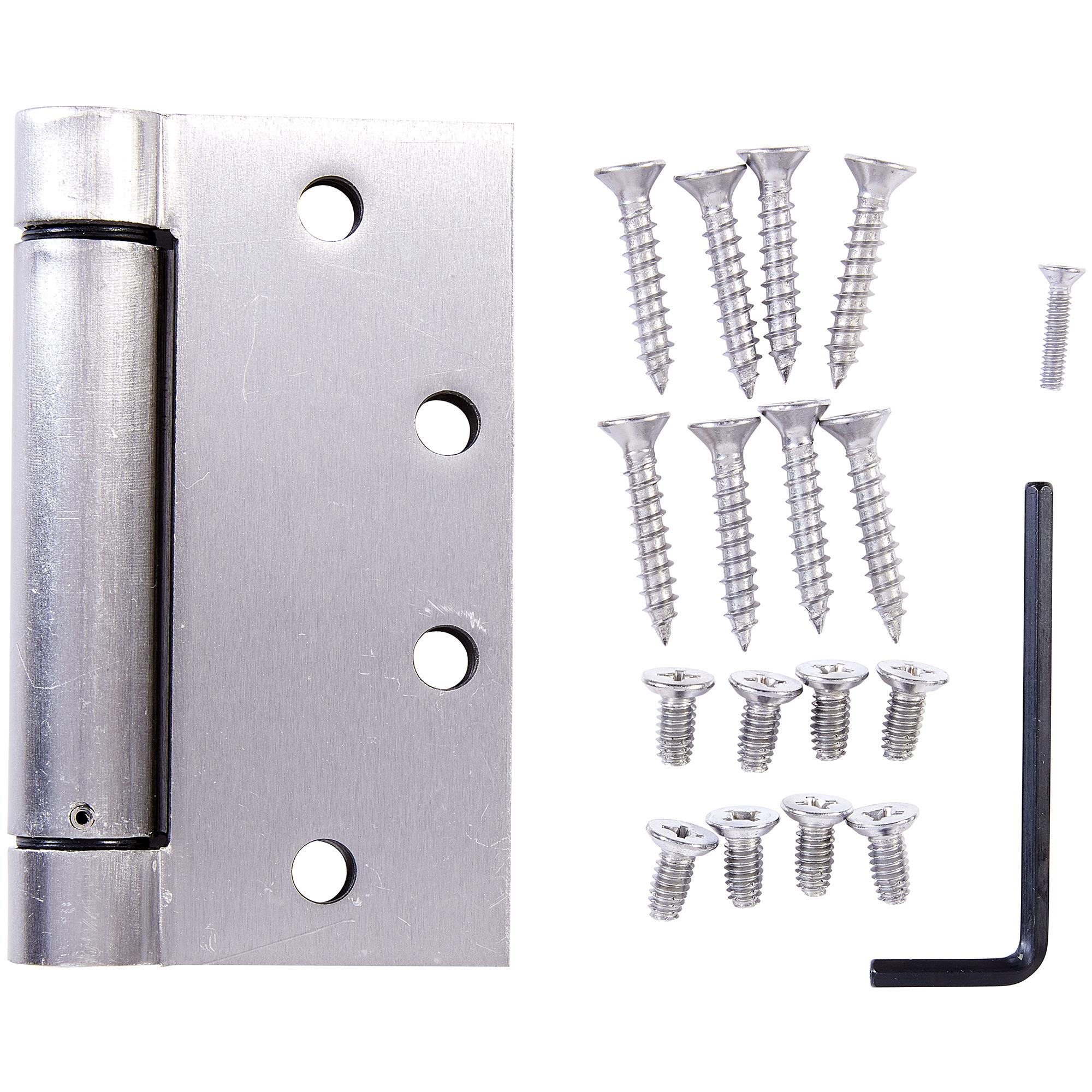 National Hardware - 2060R 4-1/2" SQR Spring Hinge - Satin Chrome