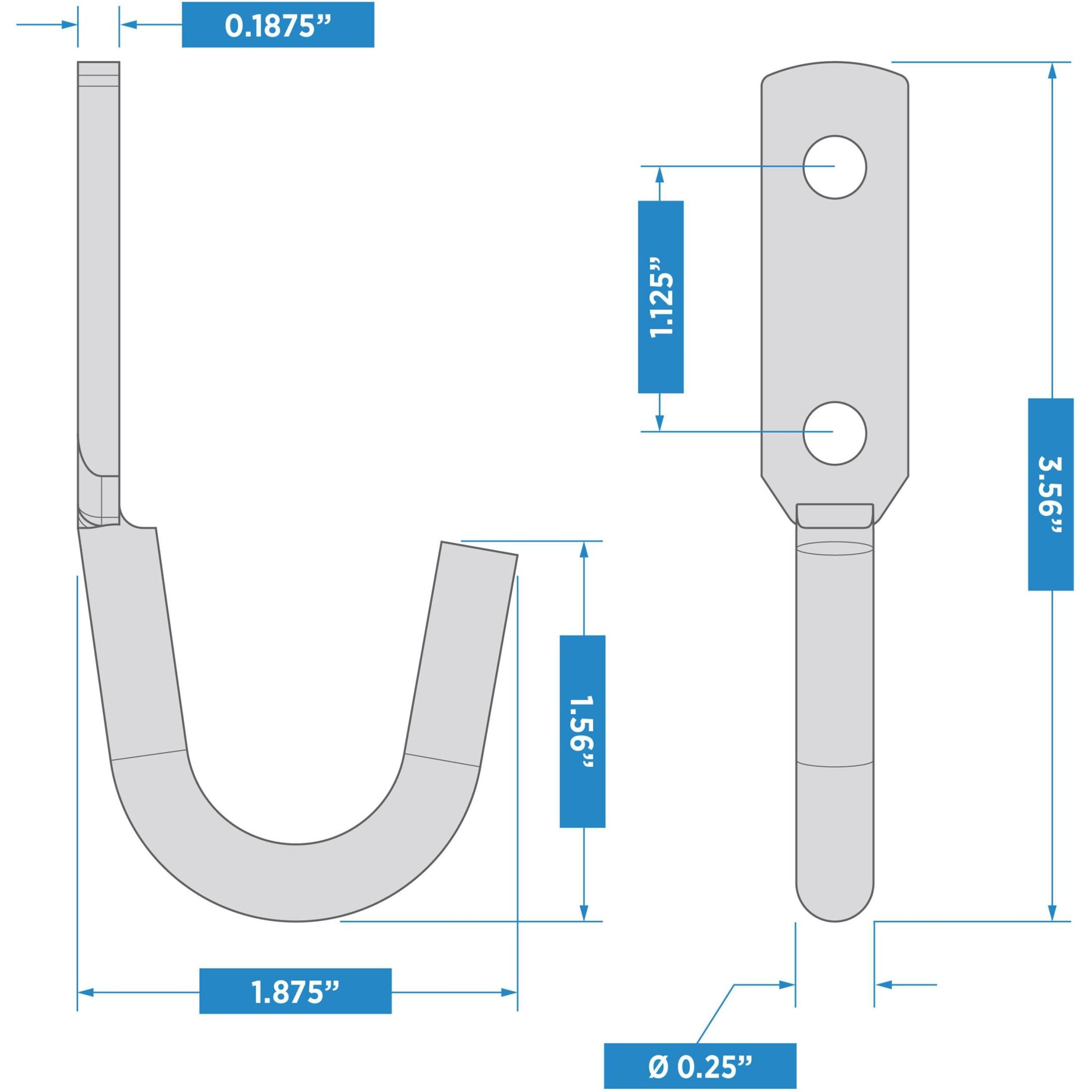 National Hardware - N220-582 2053BC, 3-1/2" Tarp/Rope Hook in Zinc plated