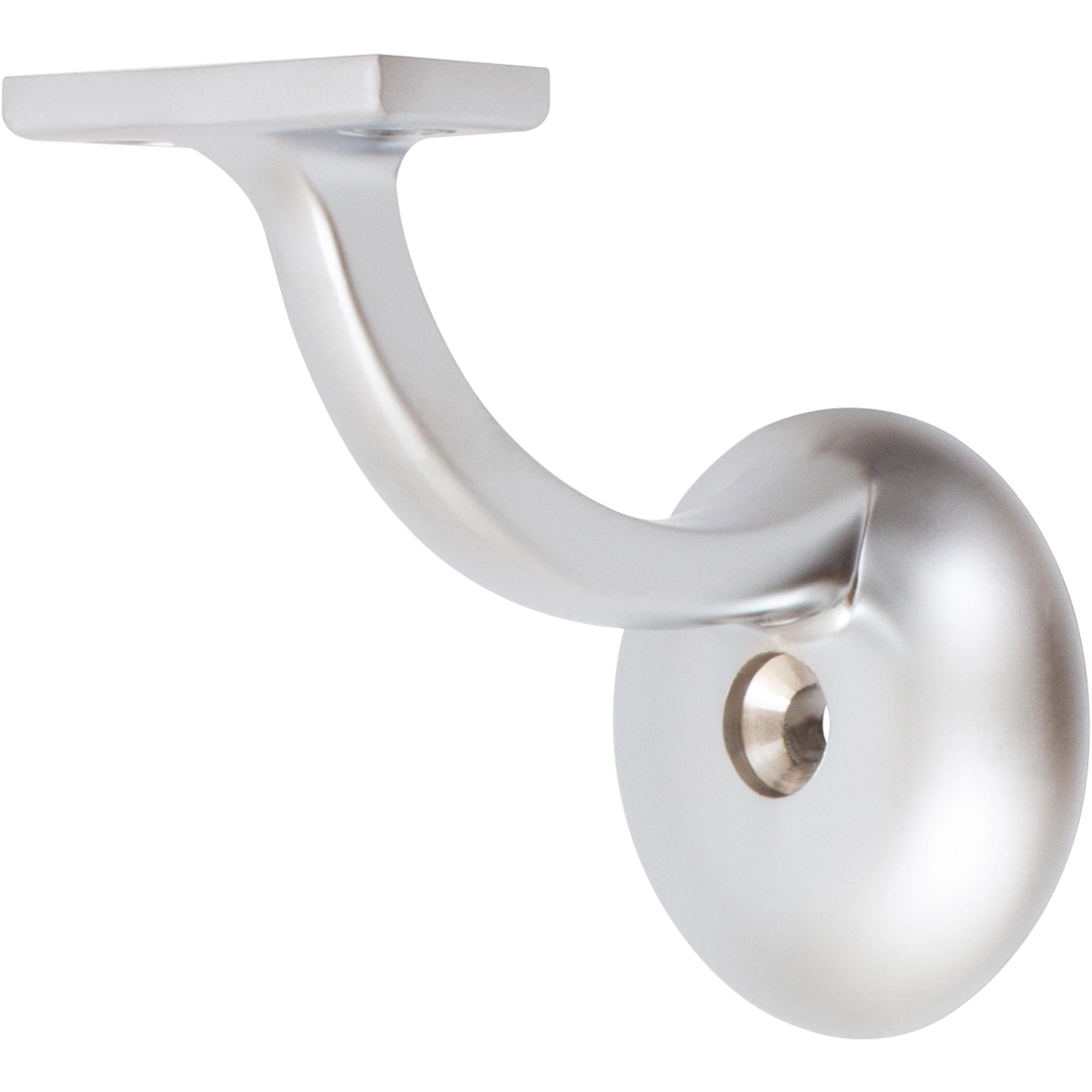 Stone Harbor Hardware Heavy-Duty Round Handrail Bracket, Satin Chrome