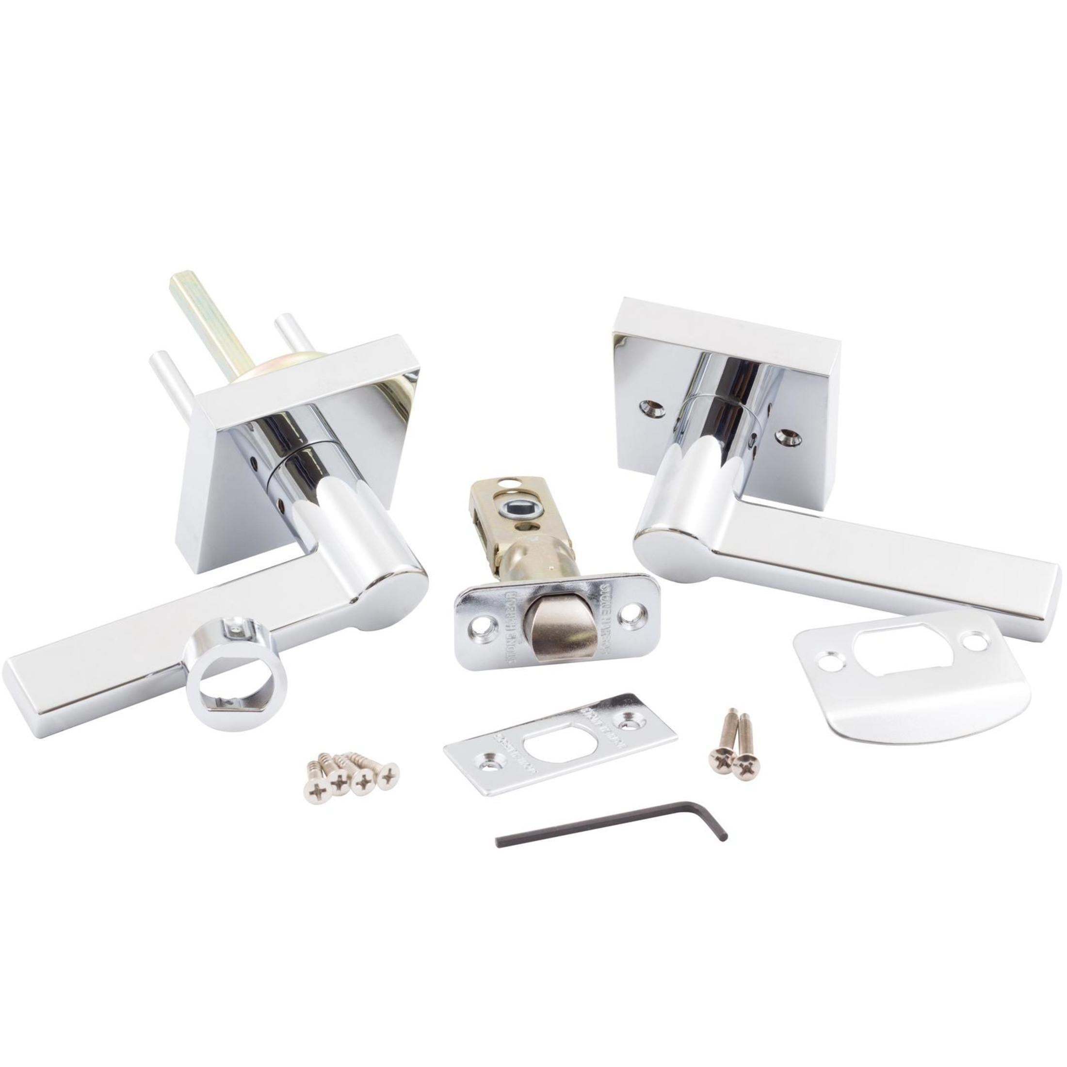 Vienna Door Lever with Square Rosette, Passage (Hall/Closet) Function