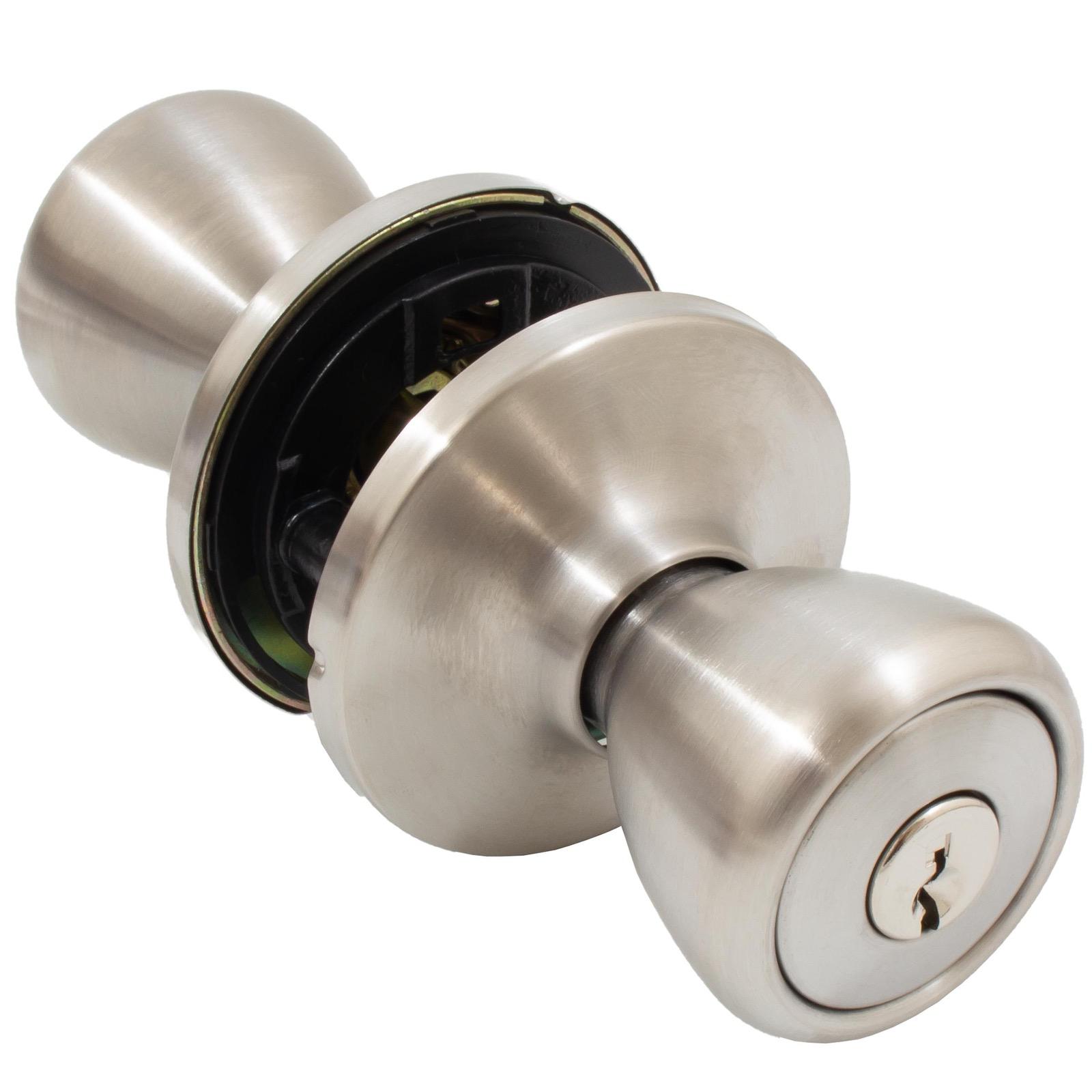 Stone Harbor Hardware Pre-Keyed Entry Work Lock, Entry Latch, SC Keyway, #98789 Key, Satin Stainless Steel